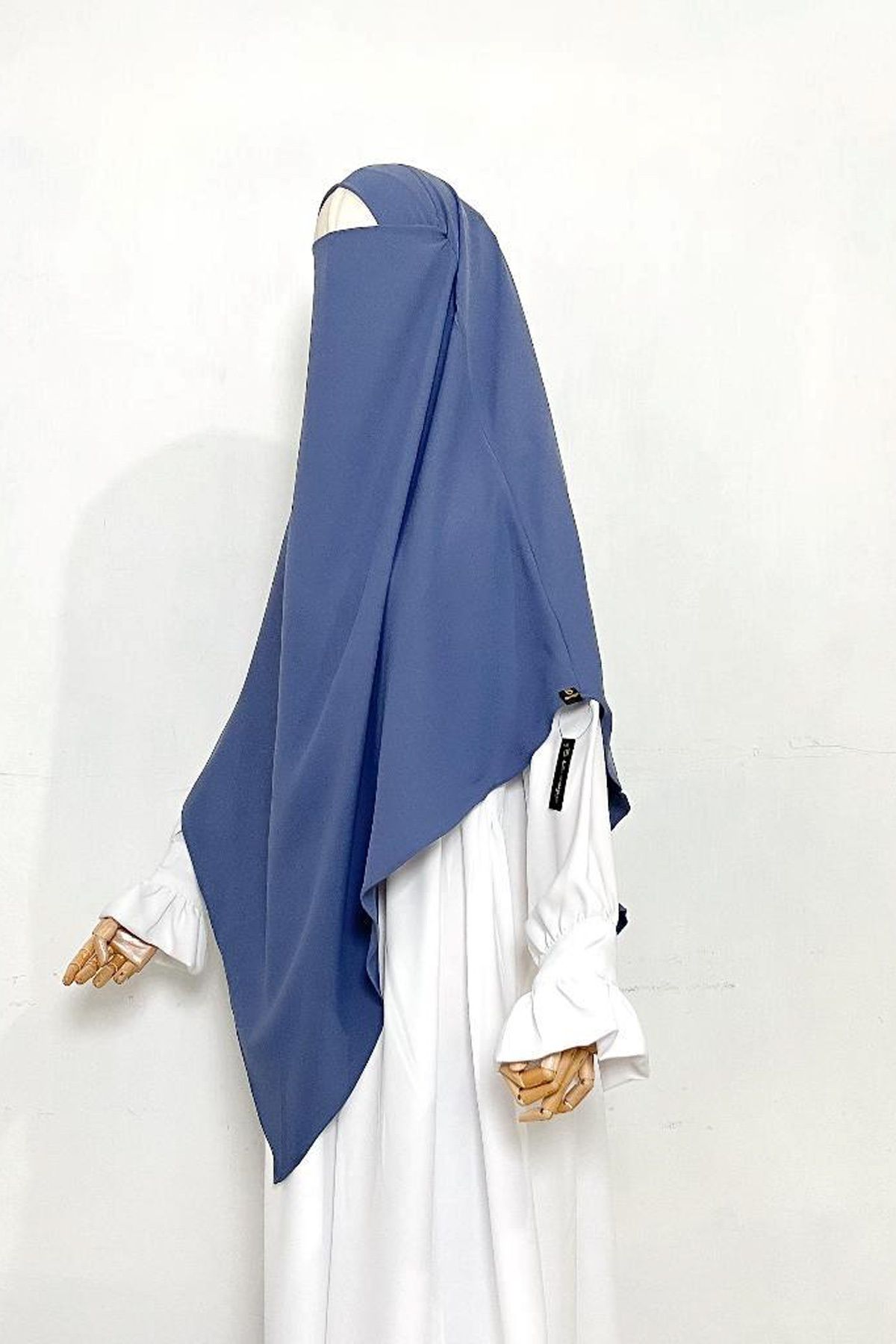 Hasna Tesettür Medine Sultan Baş Uzun ÜÇGEN Sufle Khimar Anti UV Mazen 110 x 150 cm Haki Renk