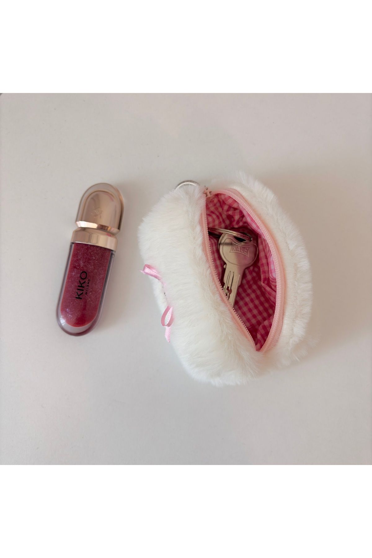 PİNKUE Pinkue Basic Beyaz AirPods & Mini Cüzdan
