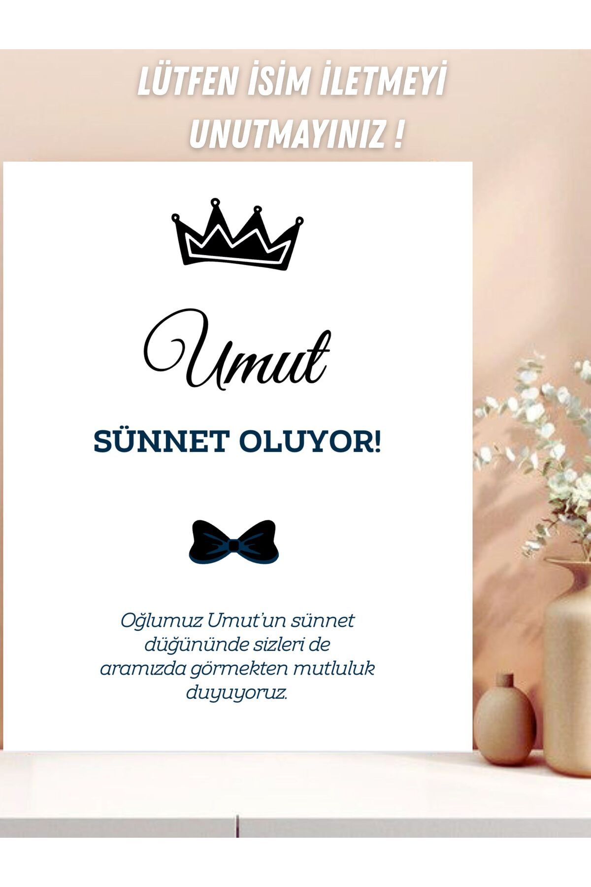 Hobi Sepeti Sünnet Organizasyonu Karşılama Afişi 35x50 Cm Hoşgeldiniz Sünnet Düğünü Giriş Tablosu