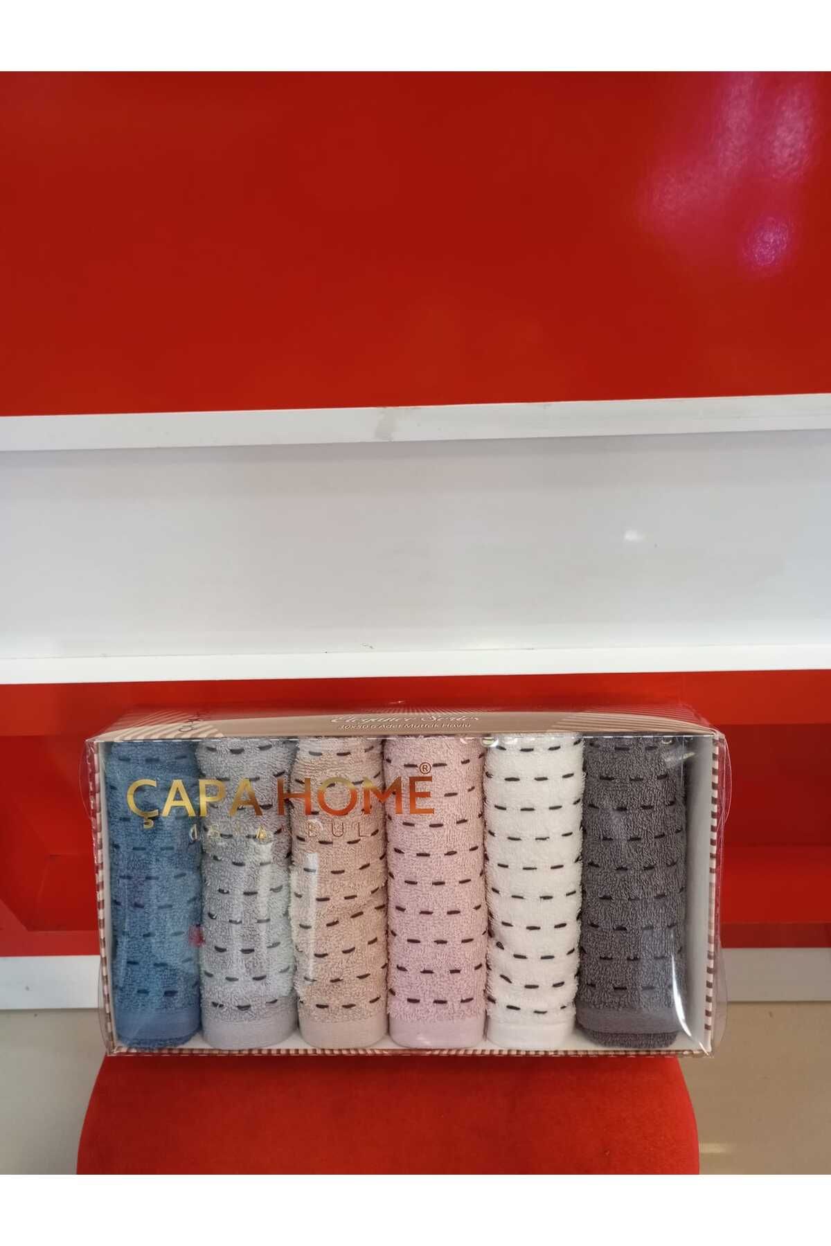 HİKMET ÇAPA HOME PAMUKLU 6 LI PREMİUM ÖZEL KALİTE HEDİYELİK ÇEYİZLİK GÜNLÜK KULLANIM MUTFAK HAVLUSU 30X50