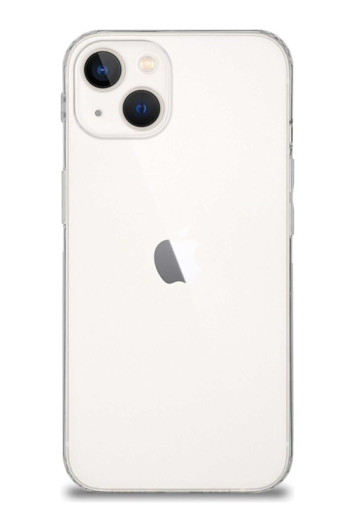 TezMax Apple iPhone 14 Plus Uyumlu Kapak Kamera Korumalı Şarj Tıpalı Şeffaf Silikon Kılıf