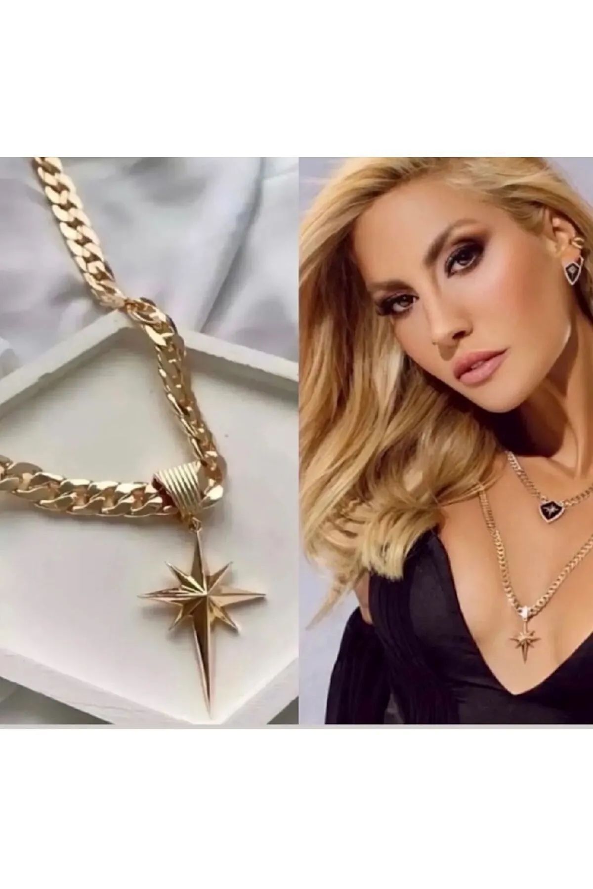 CASELN Çağla Şikel Kutup Yıldızı Gold Kolye