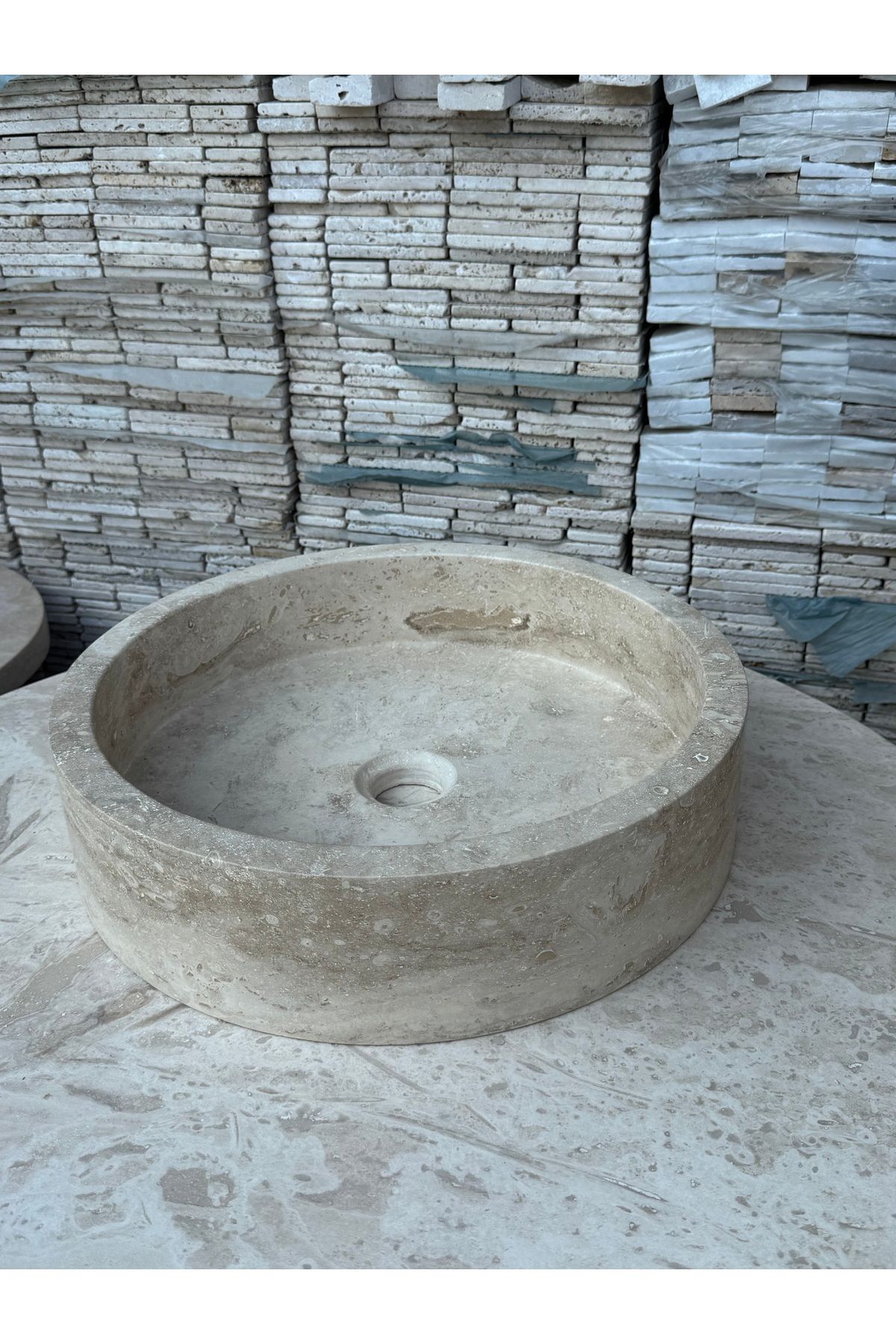 Polen Stone Traverten Doğaltaş Lavabo – 40x10 cm