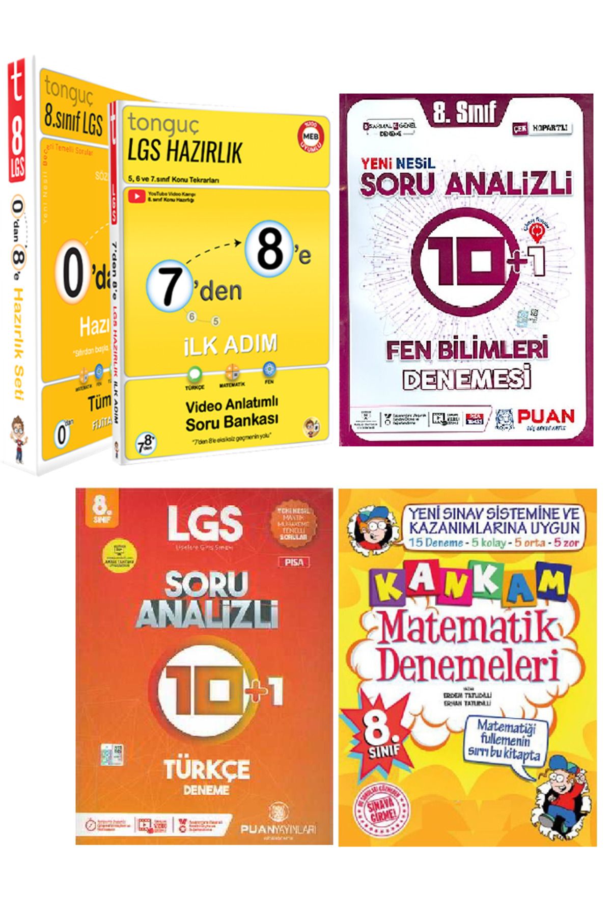 Tonguç Yayınları 7'den 8'e Ilk Adım Hazırlık Seti 3 lü DENEME SETİ İLAVE (TÜRKÇE FEN MATEMATİK DENEME )