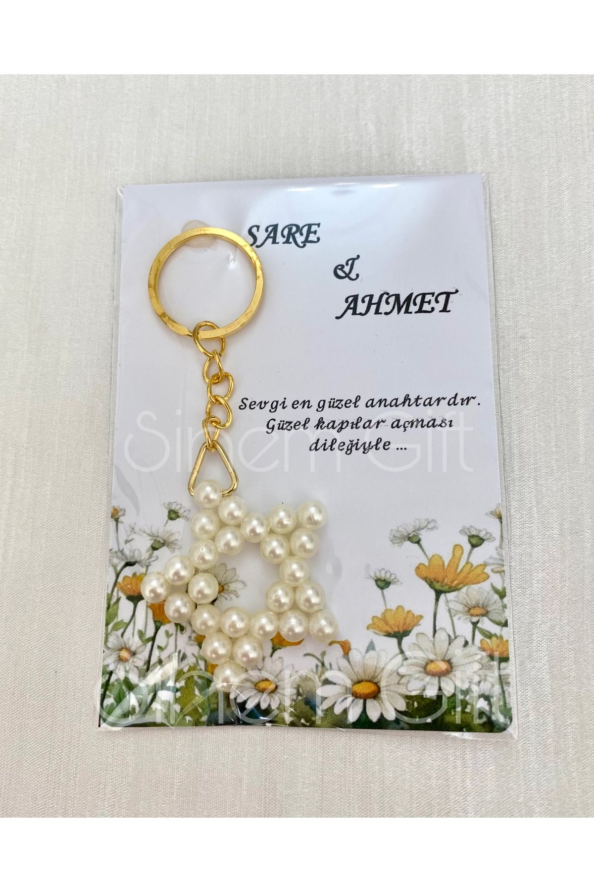 Sinem Gift 20 Adet Yıldız Anahtarlık Düğün Nikah Nişan Söz Hediyelik Gold Anahtarlık