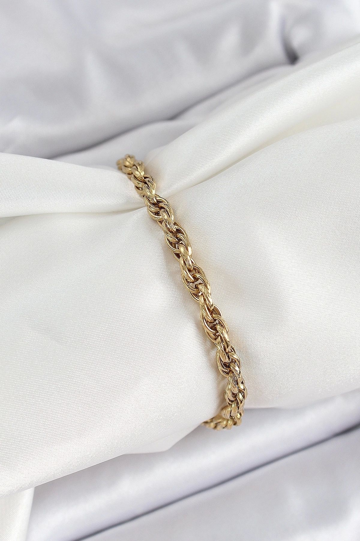 GLIMMERY 316L Çelik Gold Renk Burgu Model Kadın Bileklik
