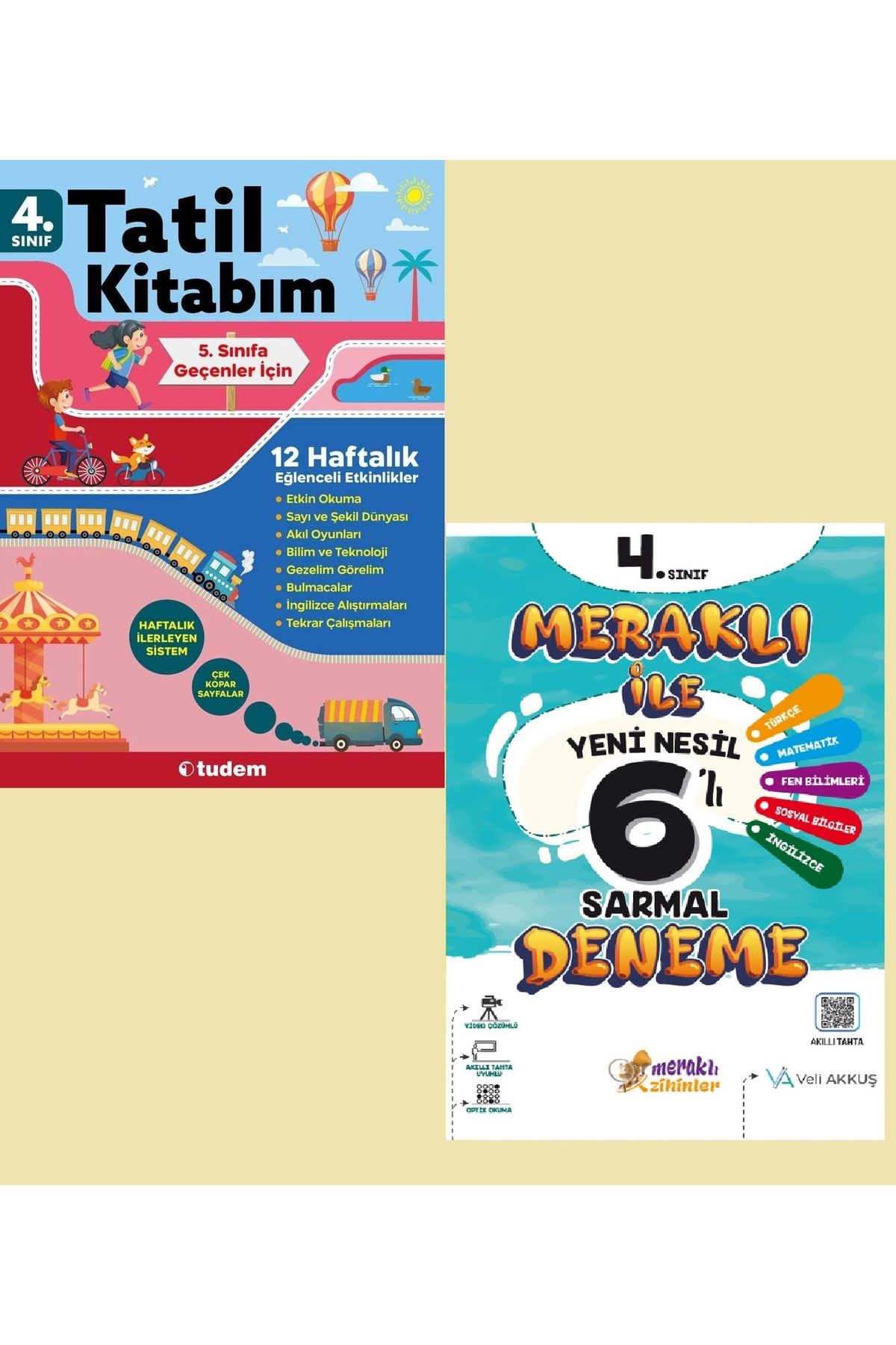 Tudem Yayınları Tudem Yayınları 4 Sınıf Tatil Kitabım 5e Geçenler İçin + MERAKLI DENEME SETİ