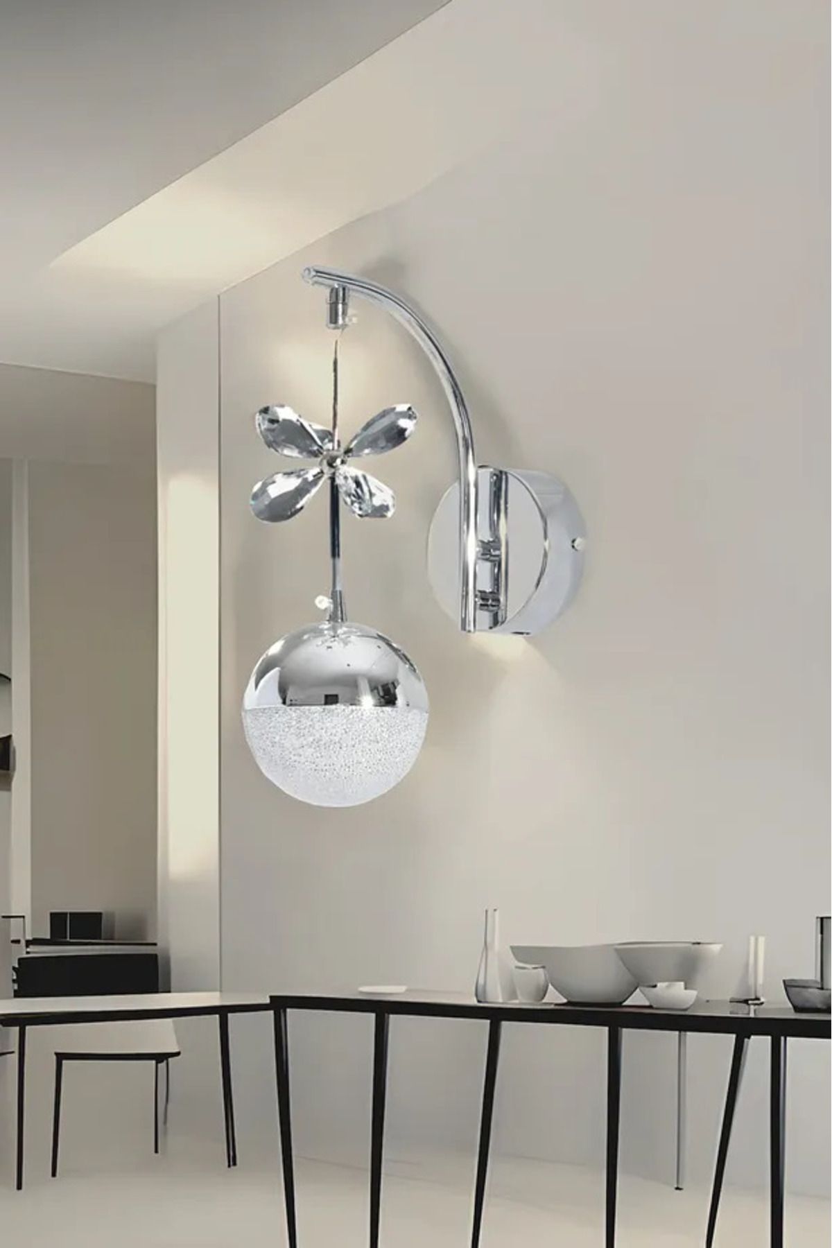 Nova Lighting Şık Sarkıt 3 Renk Krom Kaplama Oturma Yatak Mutfak Çocuk Odası Duvar Led Aplik