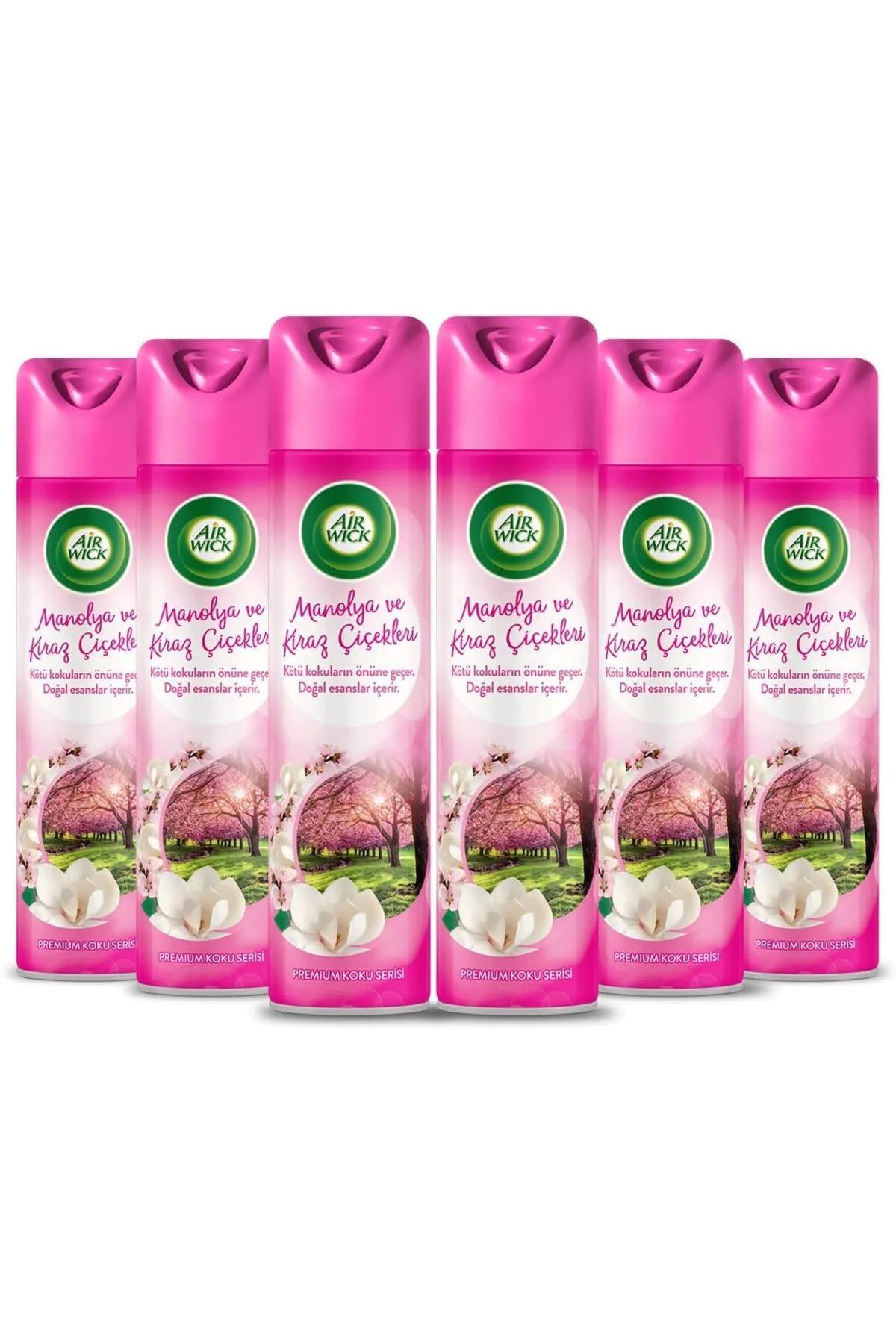 Air Wick Aerosol Manolya ve Kiraz Çiçeği Oda Kokusu 300ml X 6 Adet