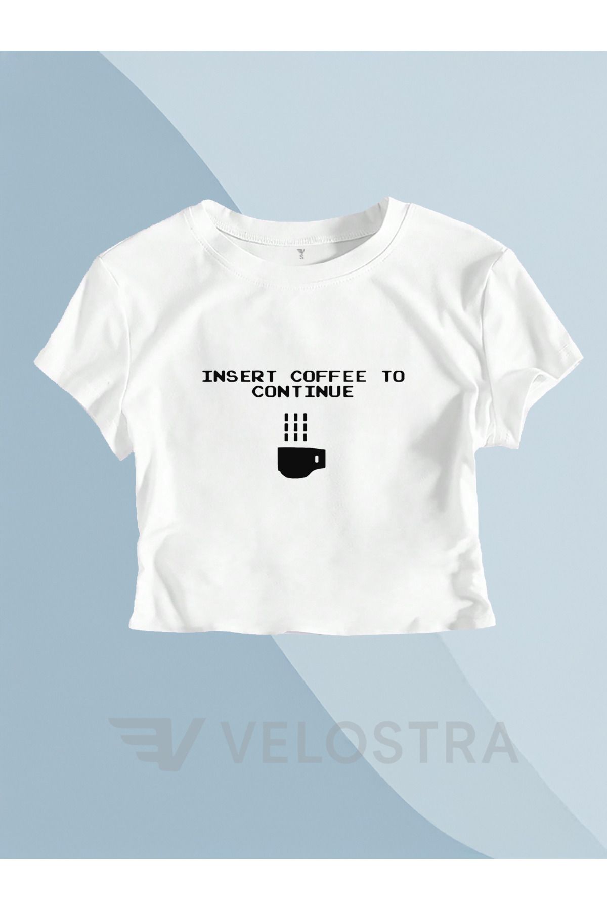 Velostra Kadın Kahve Baskılı Tee Crop