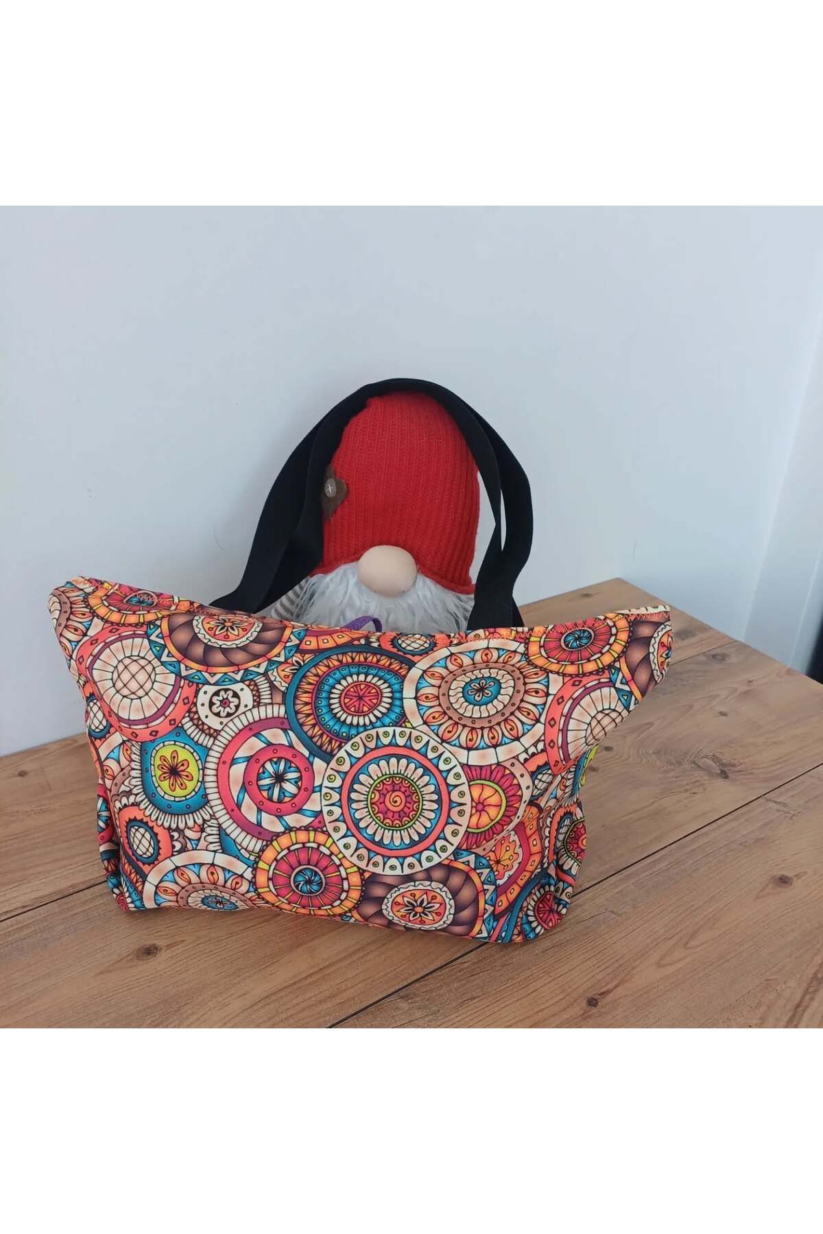 Tüylü Tükkan 30*45 Cm Mandala Desenli Omuz Çantası