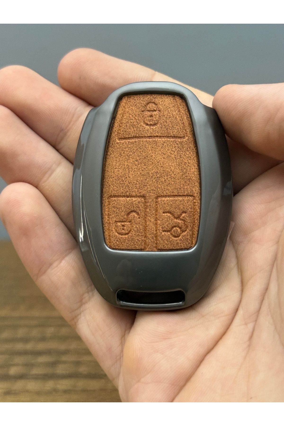 Mavi Keys Mercedes BGA Class W203 W204 W205 W210 W211 3 Düğmeli Deri Metal Anahtar Koruma Kılıfı Kahverengi