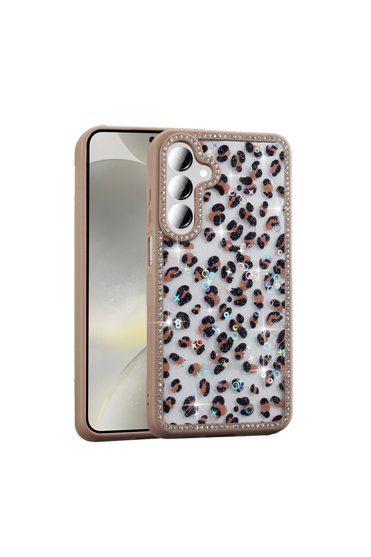 Nezih Case Samsung Galaxy A55 Uyumlu Taşlı Simli Parıltılı Desenli Kapak Kılıf