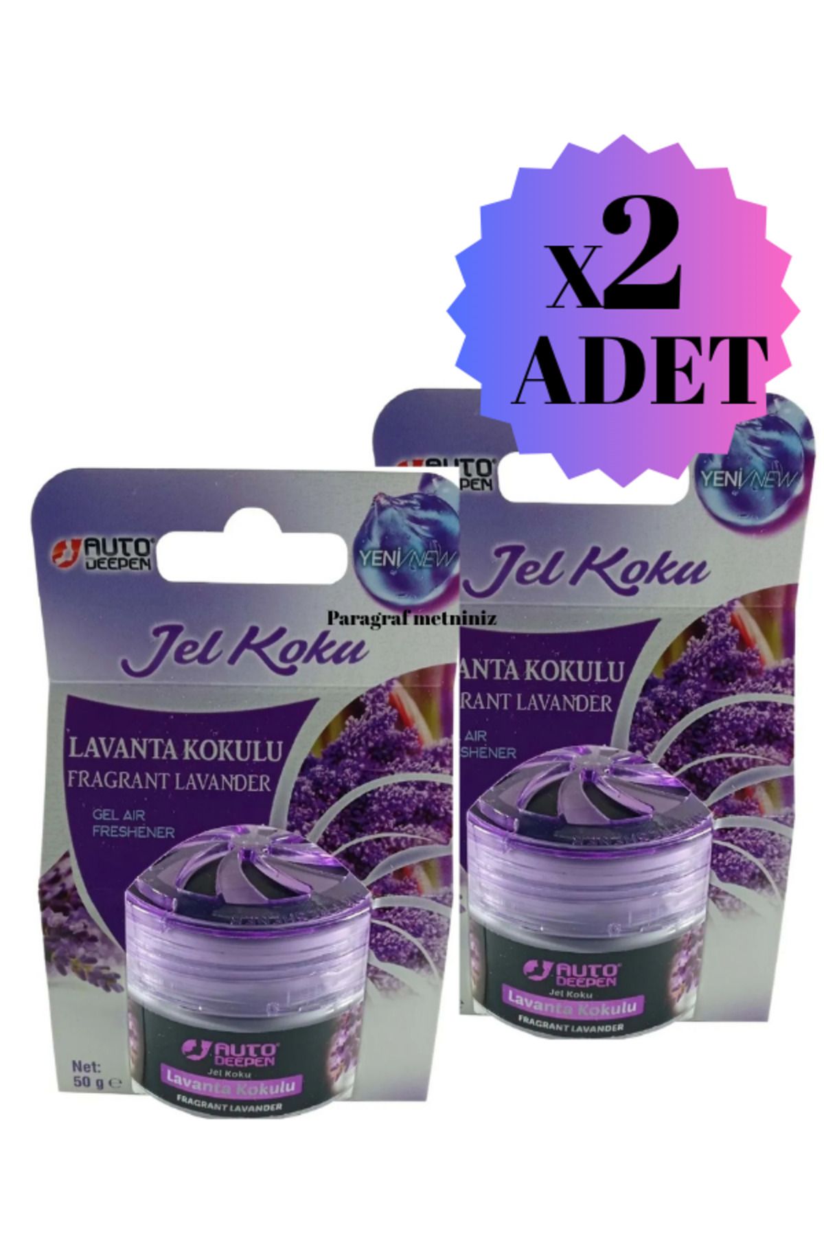 AutoDeepen 2Lİ Lavanta Kokulu Oto Jel Koku Oto Ve Oda Jel Koku Araç Koku Araba Kokusu Oda Kokusu