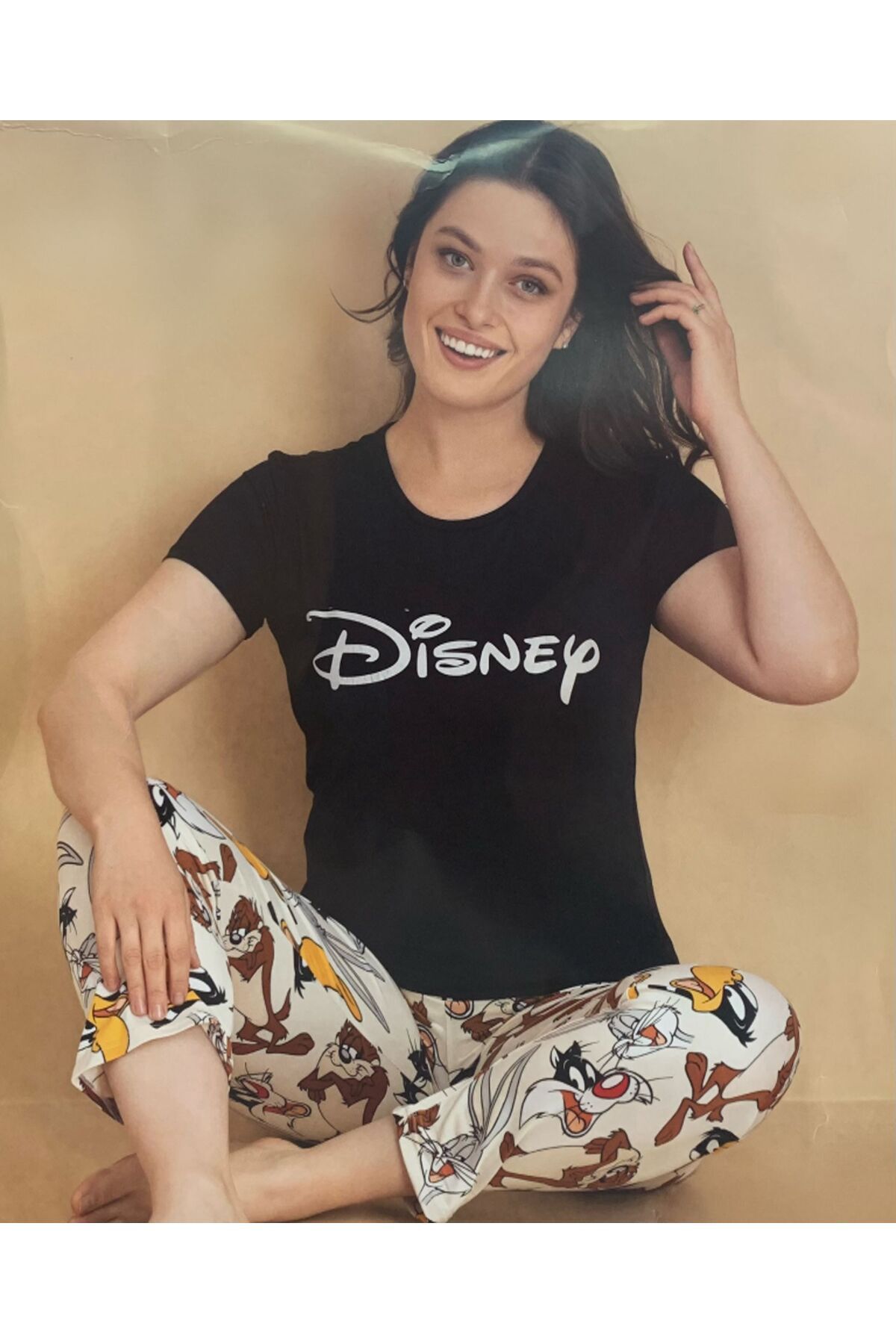 OMODAM Kadın Kısa Kol Viskon/Milan Kumaş Pijama Takımı