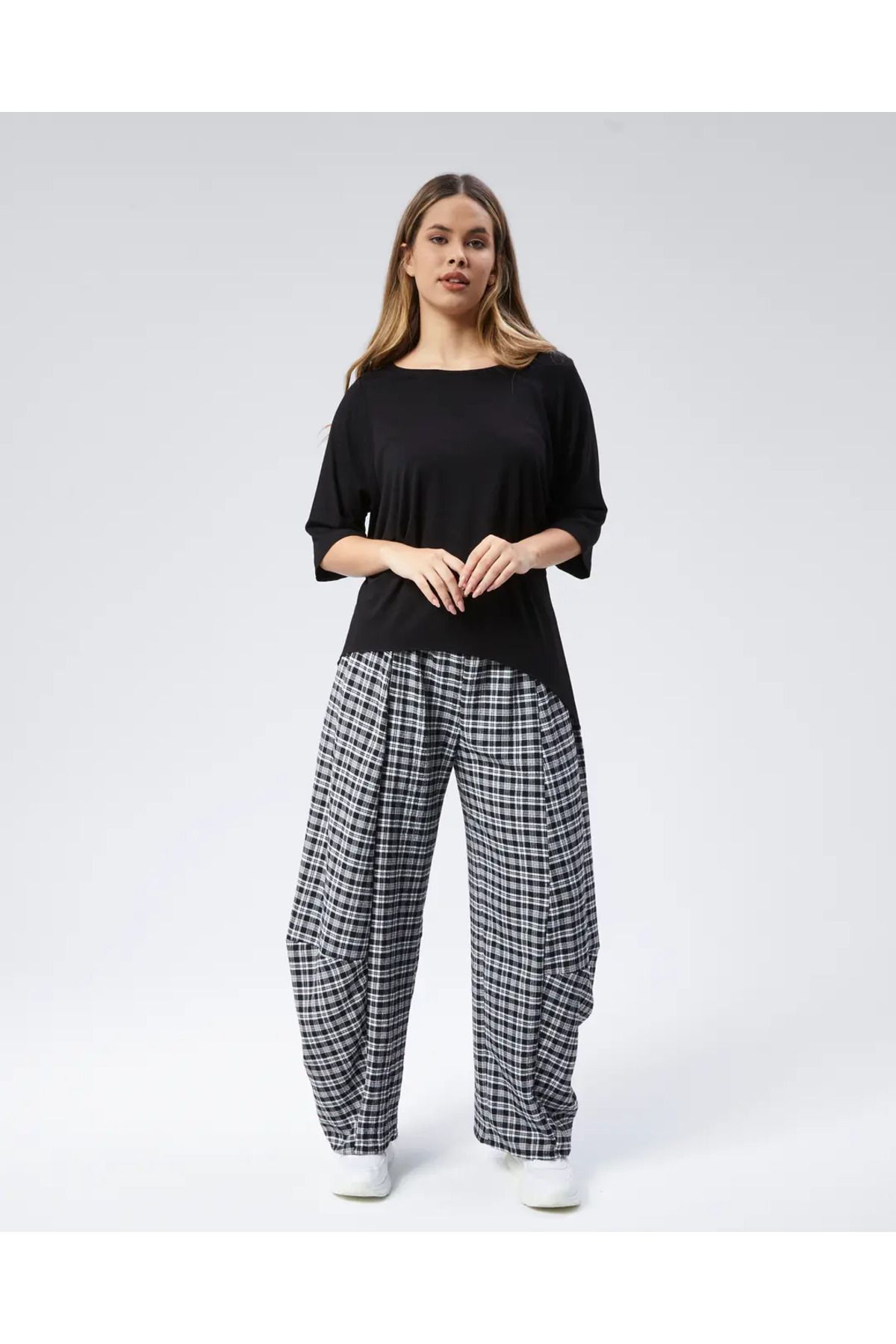 Butik Ayseba BUTİK AYSEBA KADIN KULAKLI ŞALVAR PANTOLON