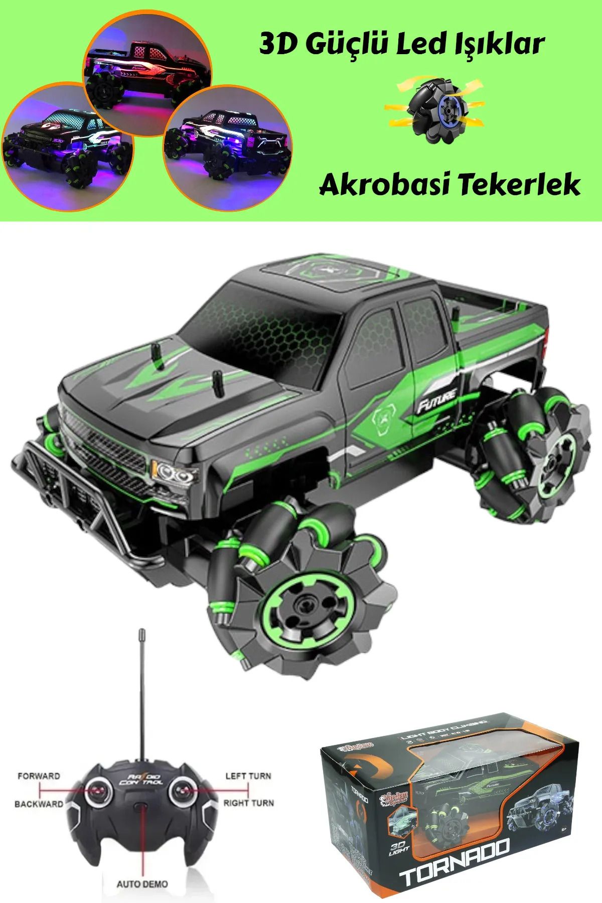 Art Tone VARDEM KUMANDALI TORNADO JEEP 666-764DCA ŞARJLI IŞIKLI FONKSİYONLU 2.4 GHZ