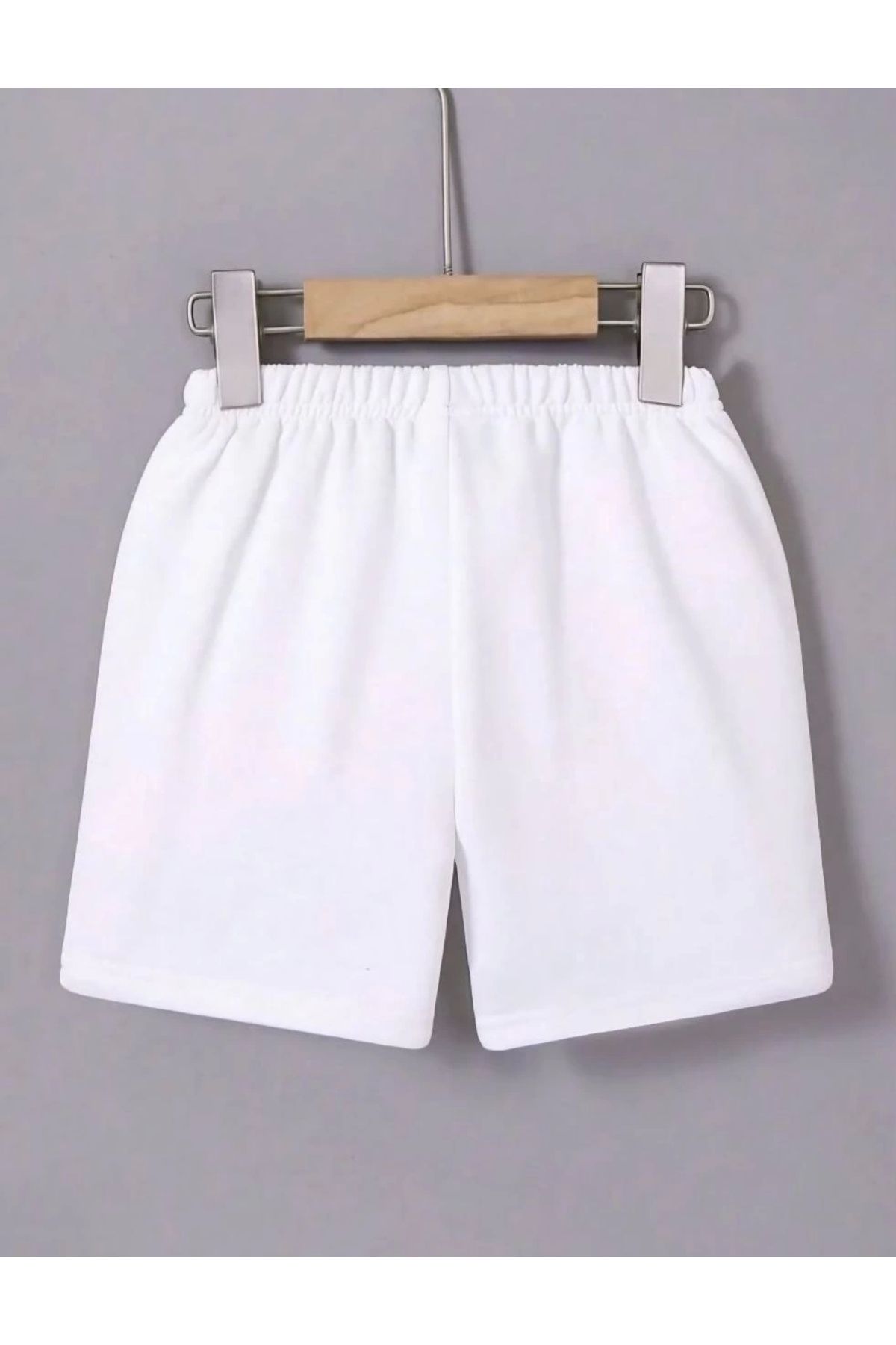 MODA Kadın Beli Lastikli Mini Düz Şort - Beyaz