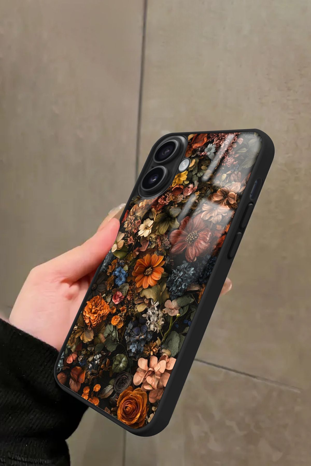 Snacase iPhone 16 Uyumlu Karışık Çiçek Tasarımlı Glossy Premium Kılıf