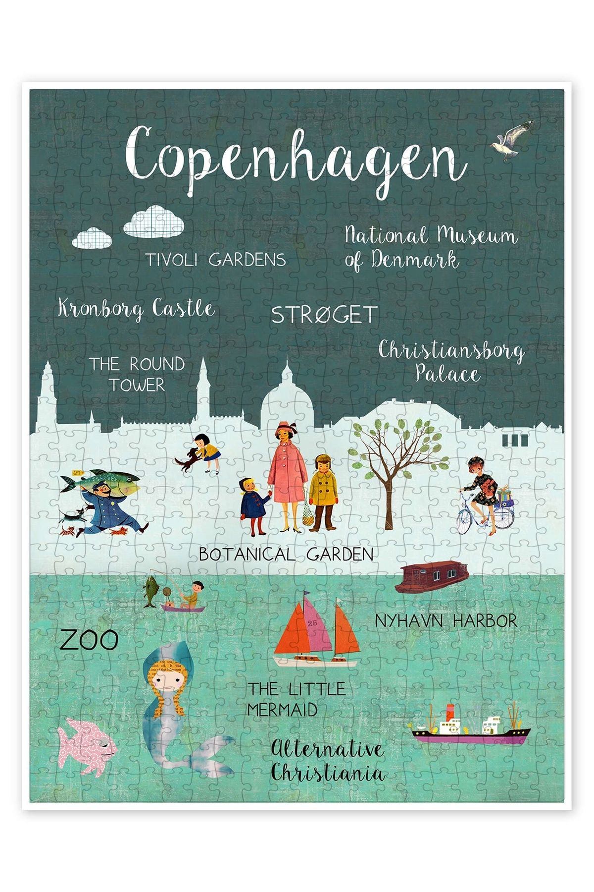 Jeronkarji Kopenhag 500 Parça Puzzle Yapboz Şehir Manzara Temalı Hobilik
