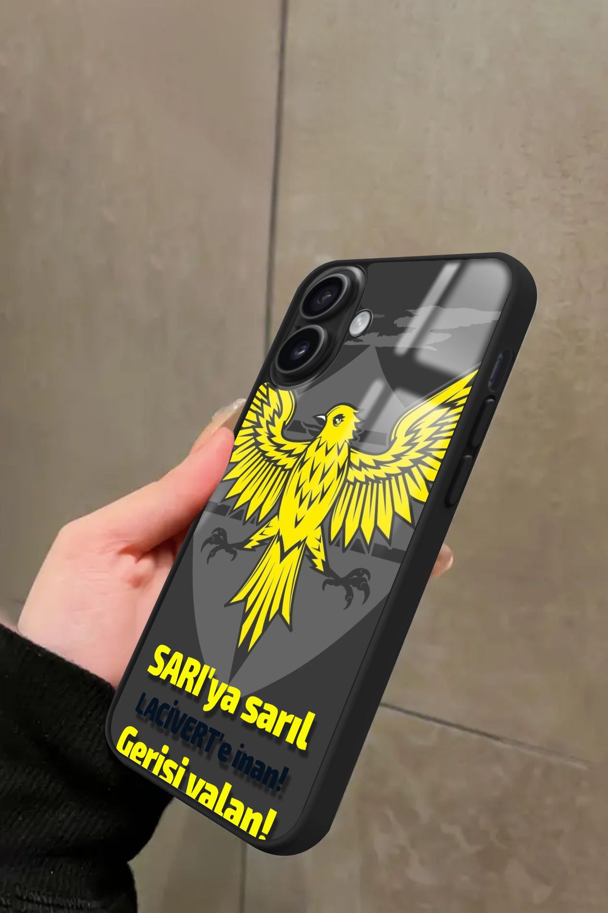 Snacase iPhone 16 Plus Uyumlu Taraftar Sözü Yazılı Glossy Premium Kılıf