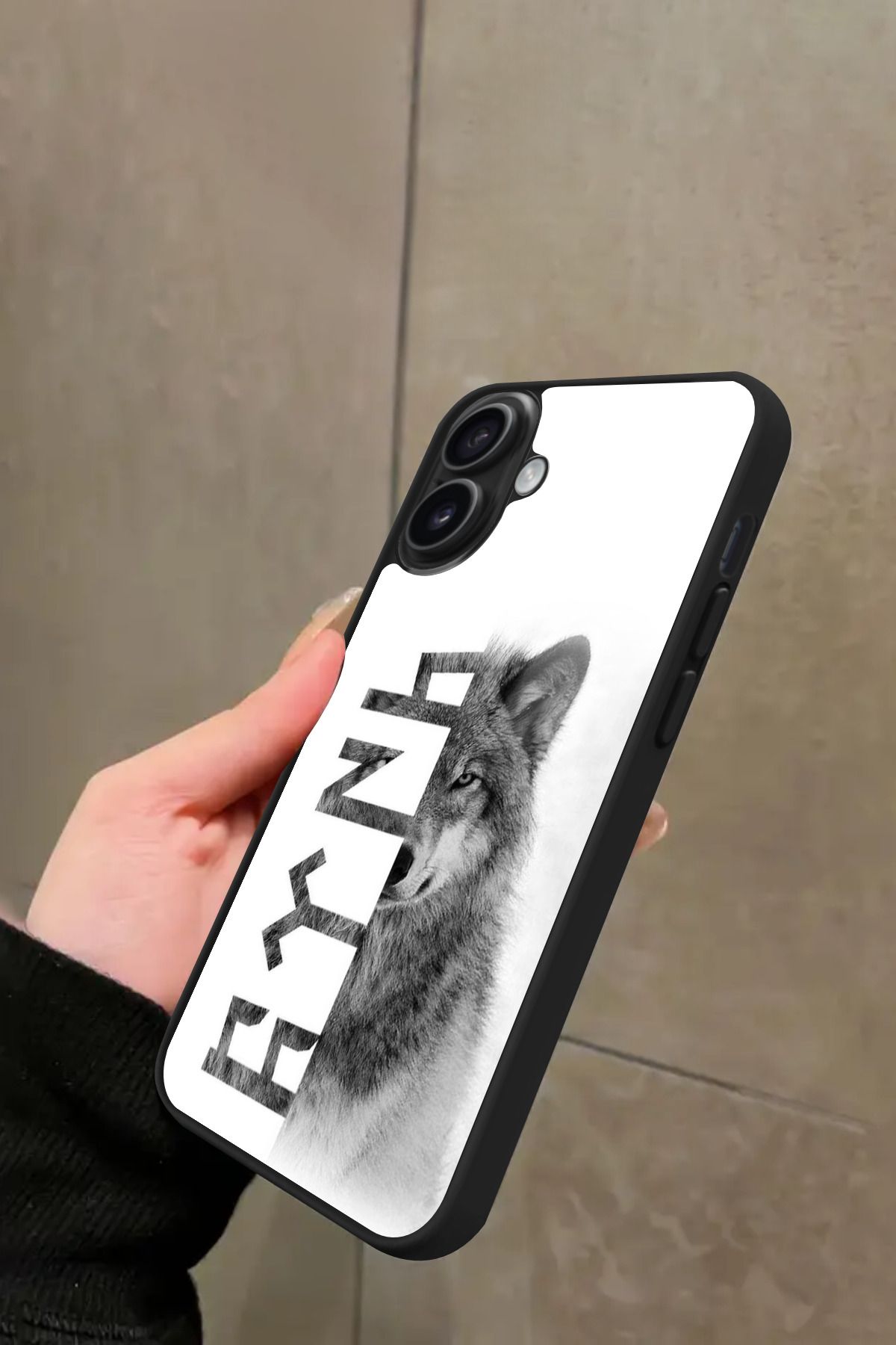 Snacase iPhone 16 Uyumlu Bozkurt Tasarımlı Glossy Premium Kılıf