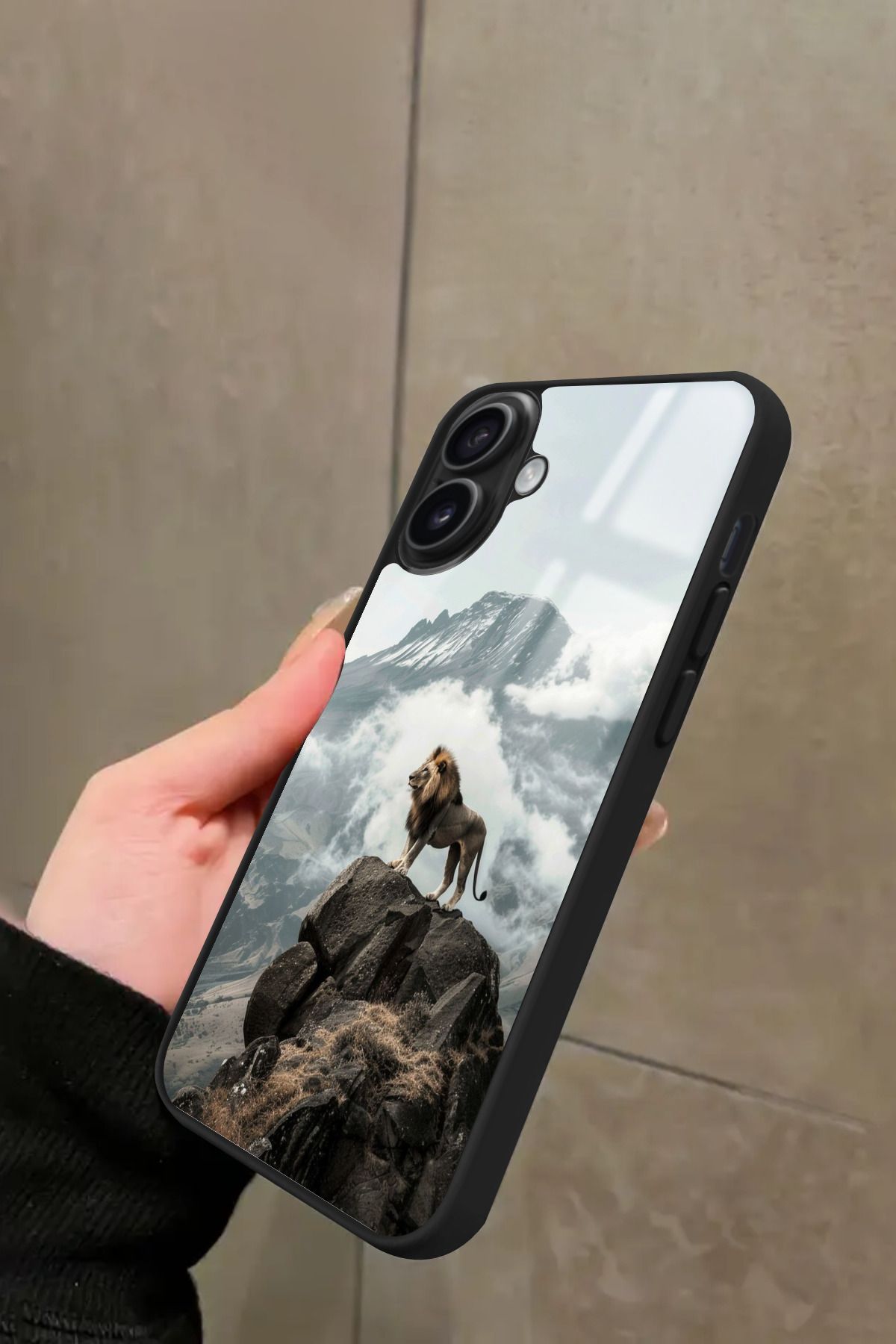 Snacase iPhone 16 Plus Uyumlu Aslan Tasarımlı Glossy Premium Kılıf