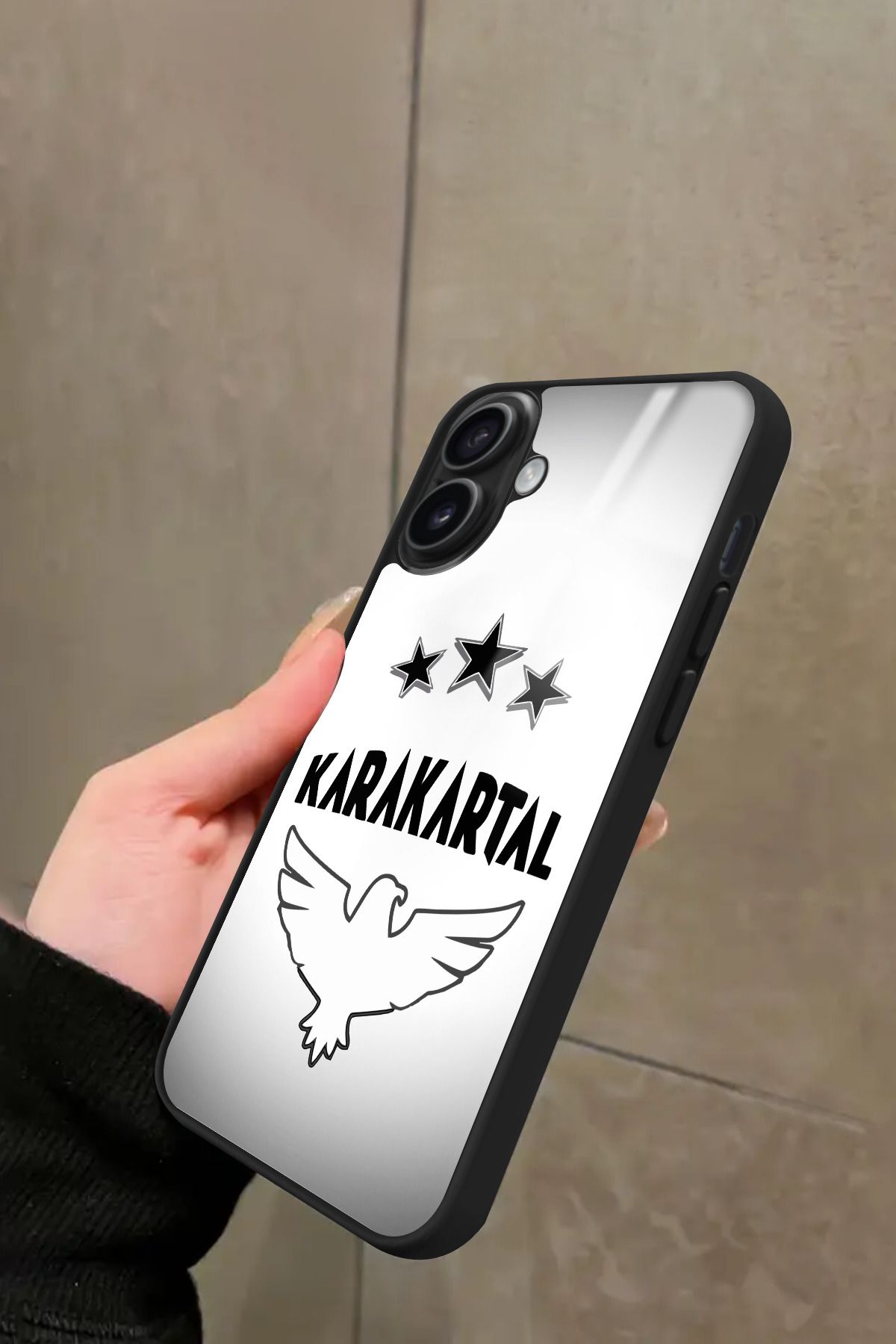 Snacase iPhone 16 Plus Uyumlu Karakartal Tasarımlı Glossy Premium Kılıf