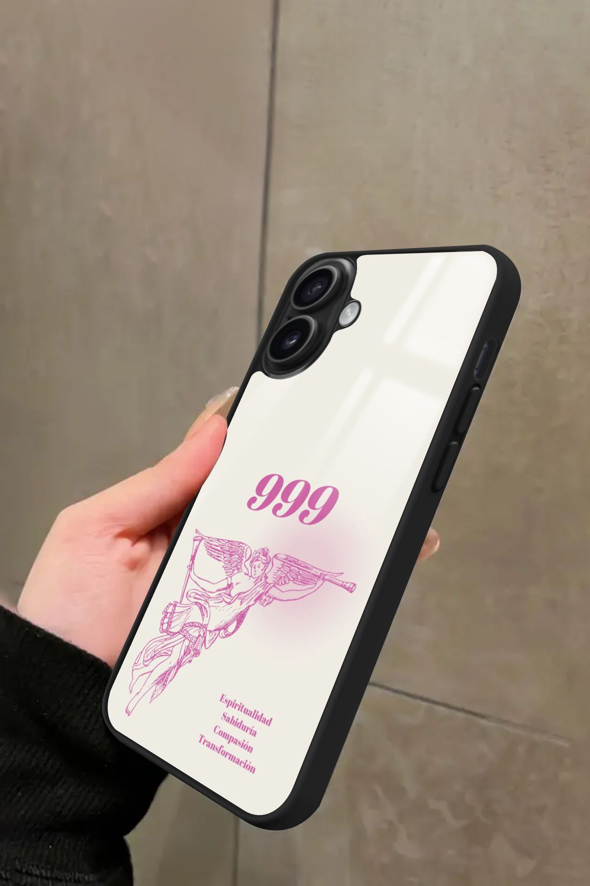 Snacase iPhone 16 Plus Uyumlu 999 Yazılı Glossy Premium Kılıf