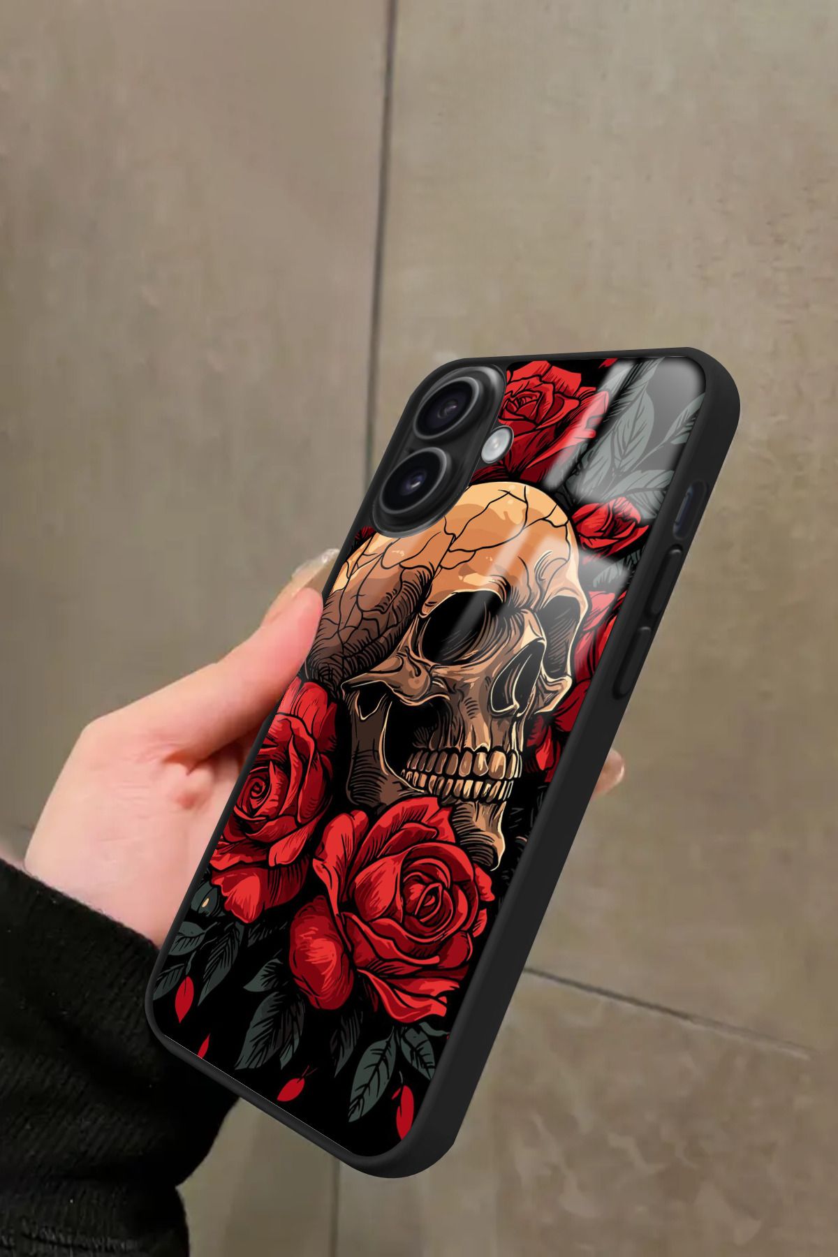 Snacase iPhone 16 Uyumlu Kurukafa Posteri Tasarımlı Glossy Premium Kılıf