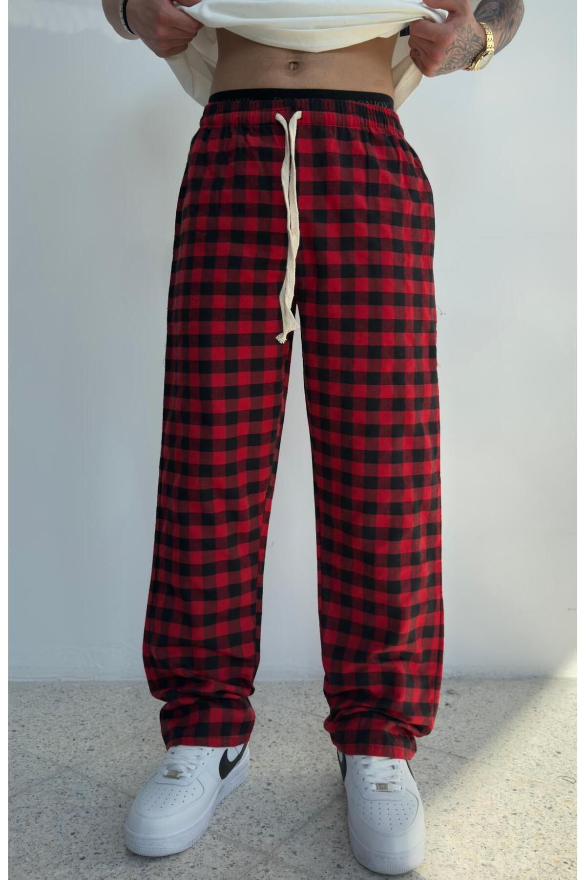 zaee Yazlık İnce Kumaş Kareli Pijama Alt