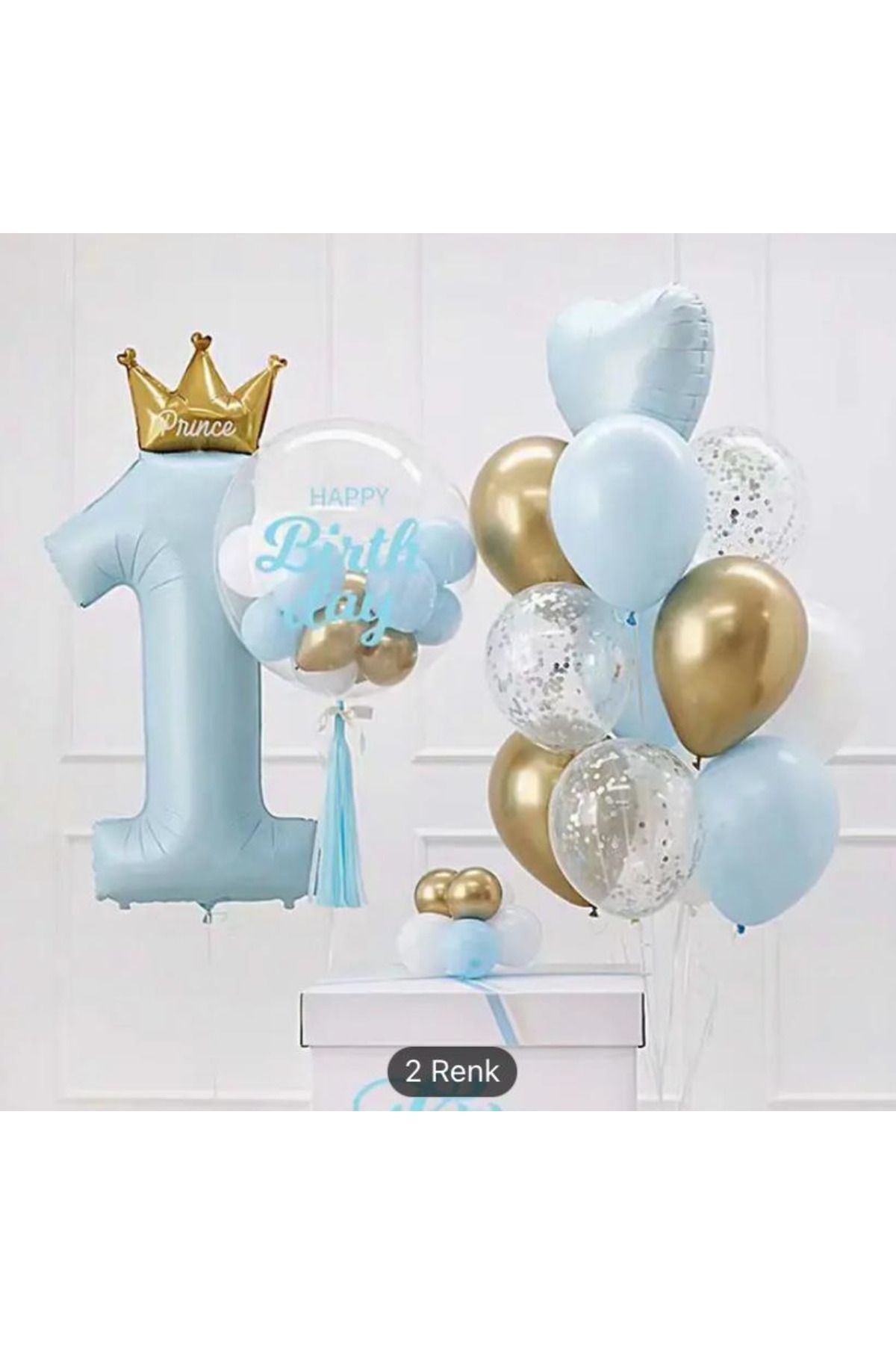 KARNAVAL DÜNYASI 24 ADET MAVİ REK 1 YAŞ DOĞUM GÜNÜ BALON SETİ