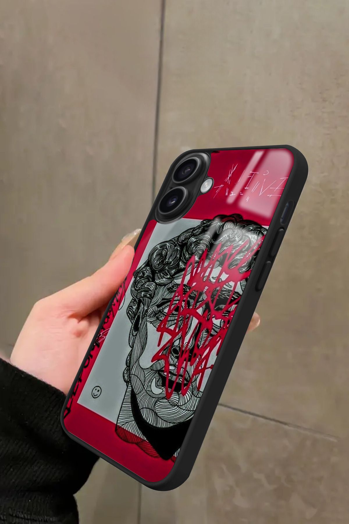 Snacase iPhone 16 Uyumlu Tablo Tasarımlı Glossy Premium Kılıf