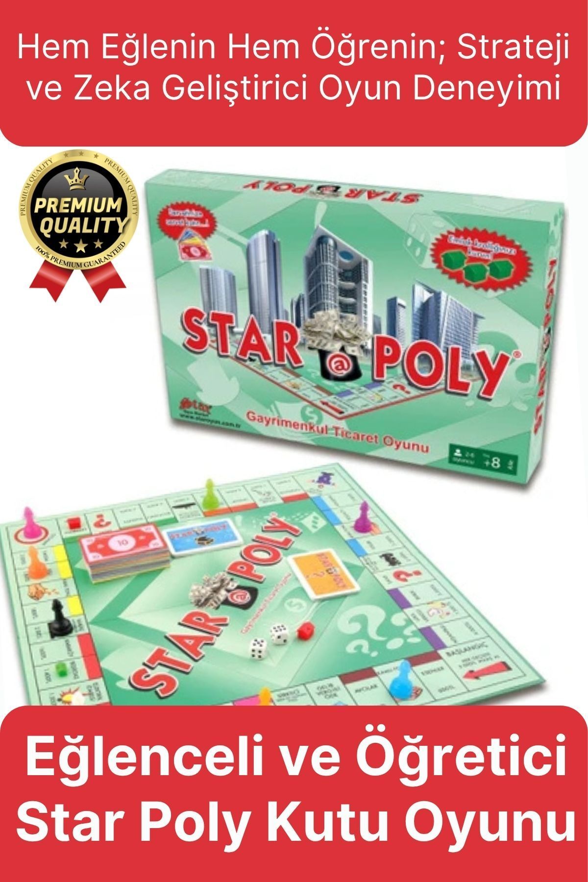 Svein Premium Eğlence Strateji Aile Etkinlik Aktivite Monopoly Emlak Gayrimenkul Ticaret Oyunu Star Poly