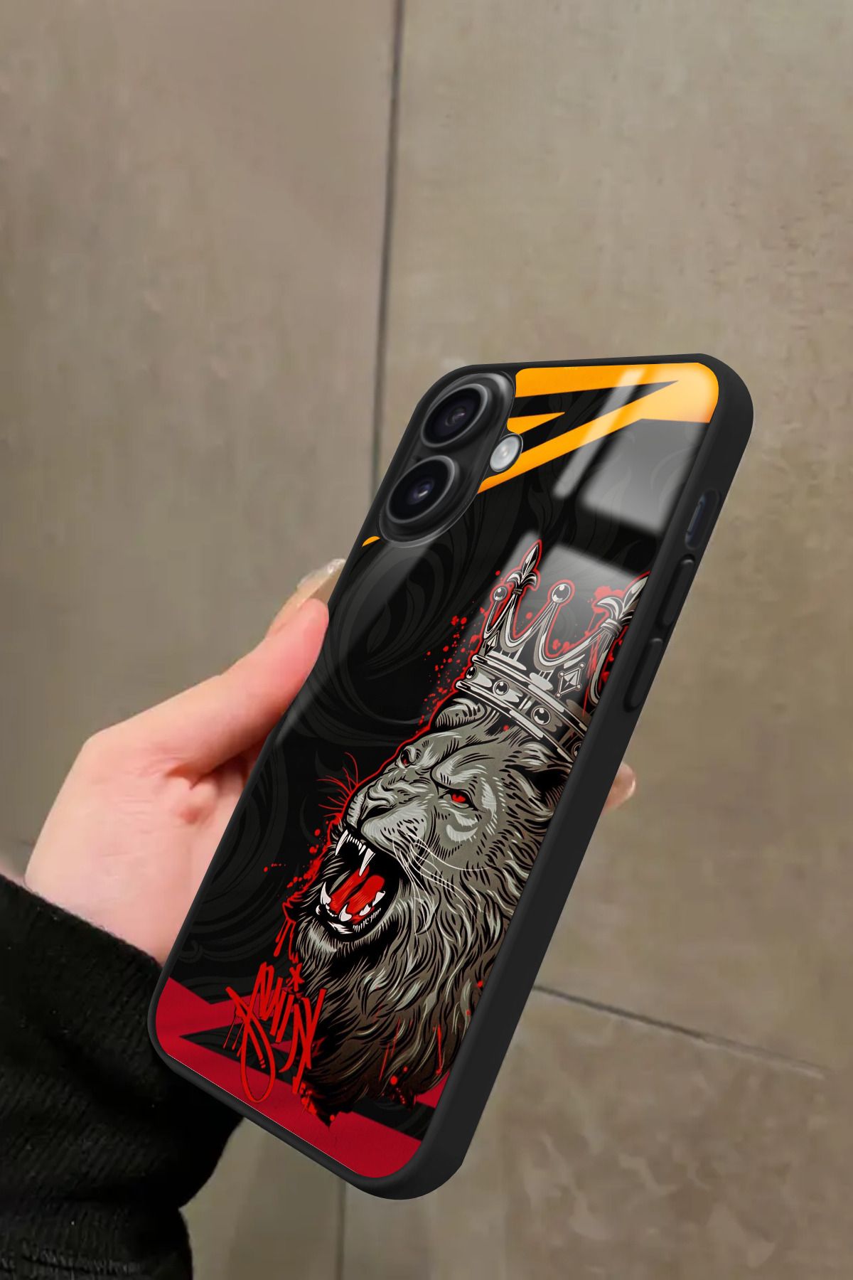 Snacase iPhone 16 Plus Uyumlu Aslan Tasarımlı Glossy Premium Kılıf