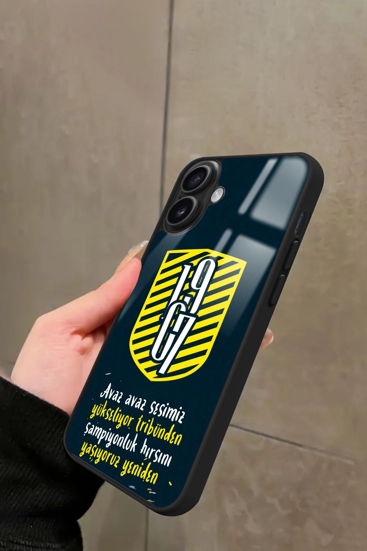 Snacase iPhone 16 Plus Uyumlu Taraftar Sözü Yazılı Glossy Premium Kılıf