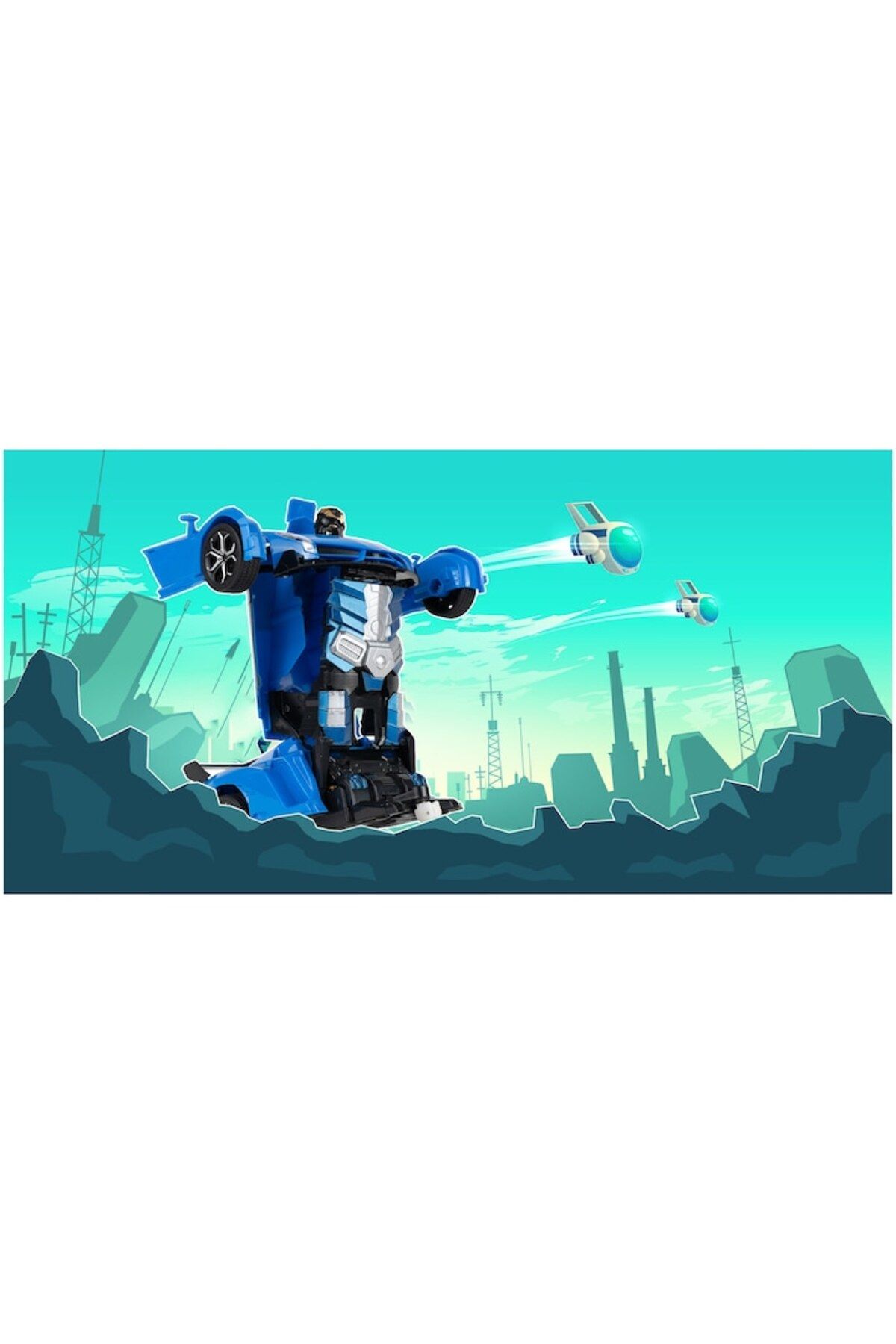 indiggo-Transformers Toy, Auto Robot Remote-Controlled Car-to-Robot with Lights, Scale 1:18, Indiggo, 3 year 3
