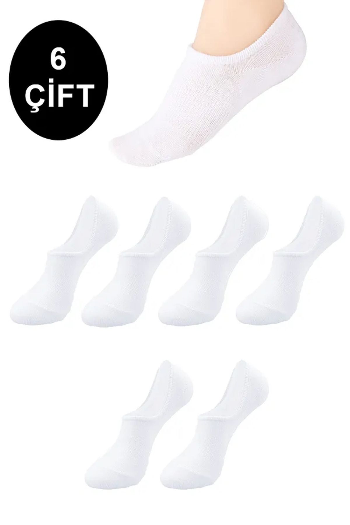 MultiButik 6 ÇİFT Unisex Görünmez Sneakers Çorap Görünmez Çorap 6 Adet