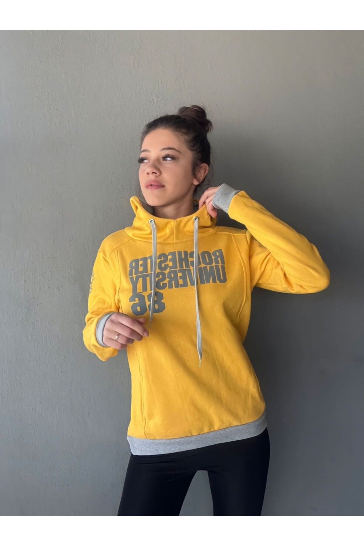 BUTİCK ROC Unisex Kapüşonlu Baskılı Cepli Sweatshirt