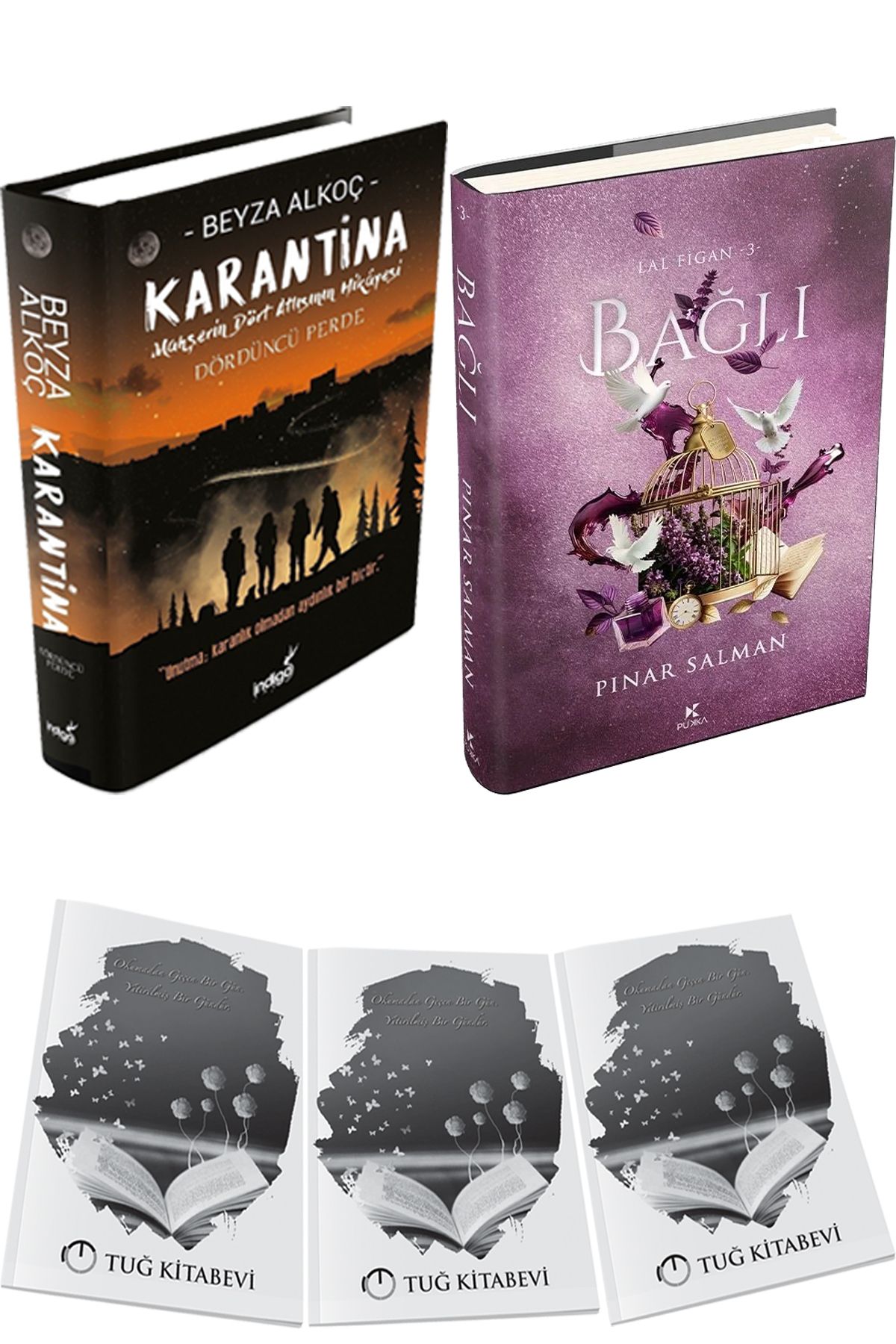 İndigo Kitap Karantina 4 Ciltli ve Lal Figan 3 Bağlı Ciltli + Hediyeli