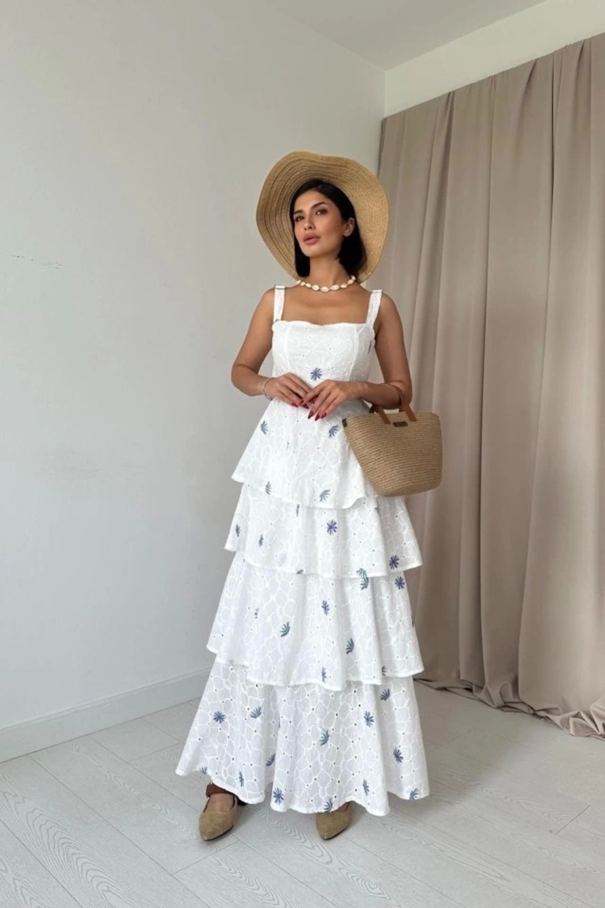 Butik Lila Kat Kat Arkası Bağlamalı Elbise