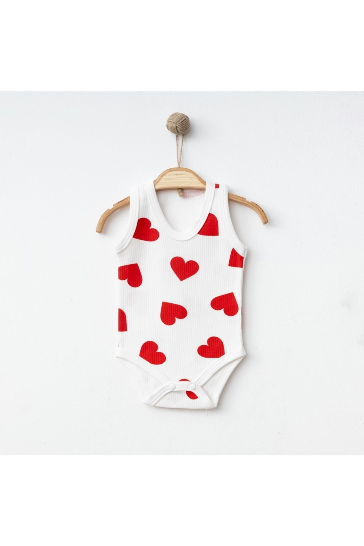 Nayinom Kids Kız Bebek Kalp Desenli Çıtçıtlı Body