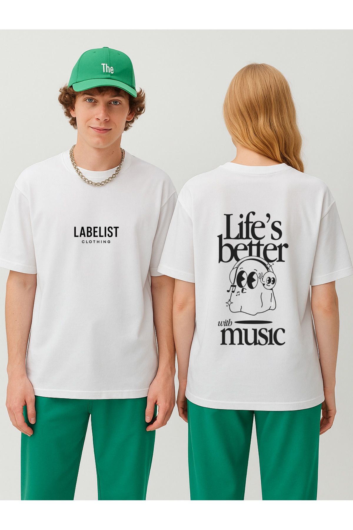 LABELIST CLOTHING UNISEX OVERSIZE LIFE'S BETTER SIRT BASKILI T-SHIRT