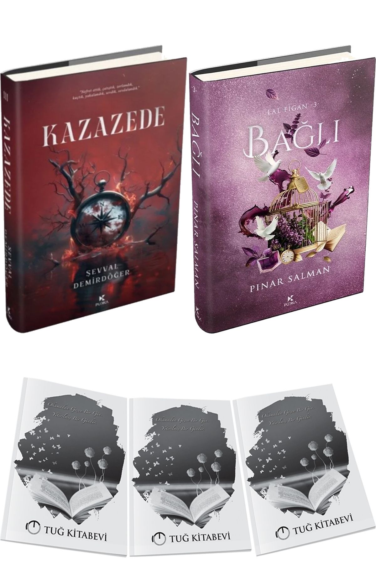 Pukka yayınları Kazazede 3 Ciltli ve Lal Figan 3 Bağlı Ciltli + Hediyeli