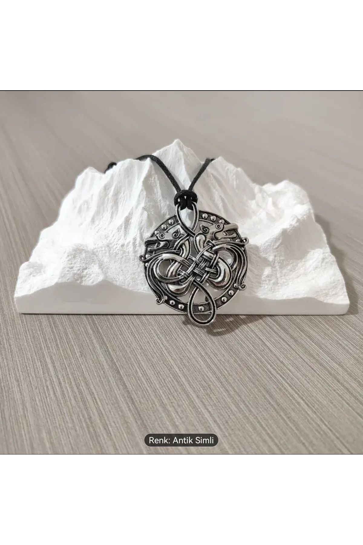 ORGANICYOU YIWU Erkek Viking Kurt Başlı Kolye - Çinko Alaşım, Moda Kazak Zinciri
