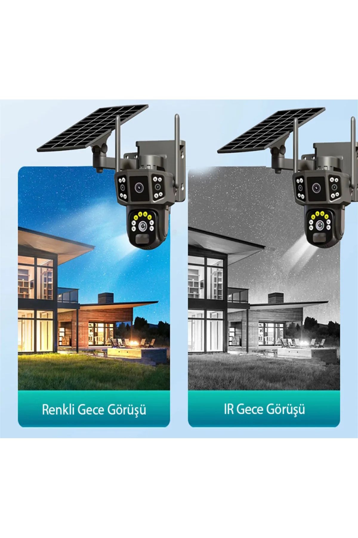 VİVATECH Ultimate X36 4G Solar Panel Dual Lens 6MP Gece Görüş Sesli Akıllı Kamera Türkçe Uygulama V380Pro