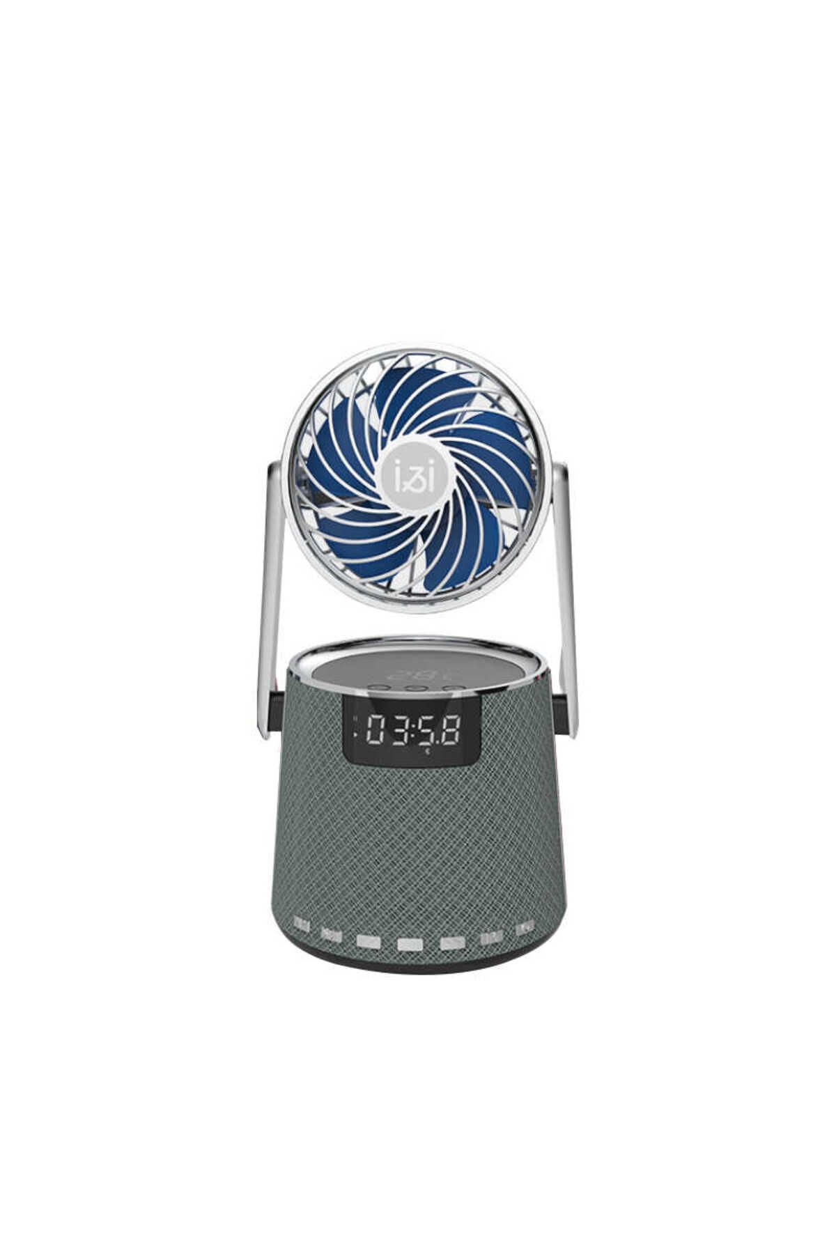 Canpay Mini Vantilatör & Güçlü Hoparlör, LED Göstergeli USB/AUX/FM Destekli, 4000mAh Bataryalı Soğutucu Fan