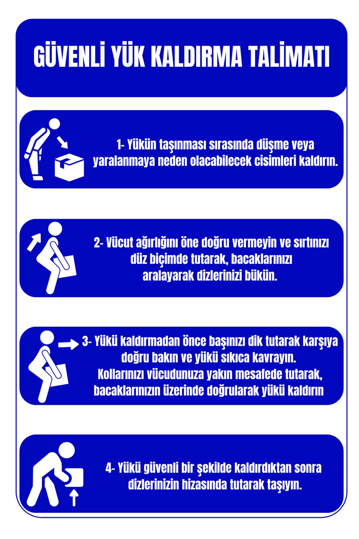 Girl Power 35 x 50 Güvenli Yük Kaldırma Talimatı Folyo Baskı Sticker Uyarı Levhası