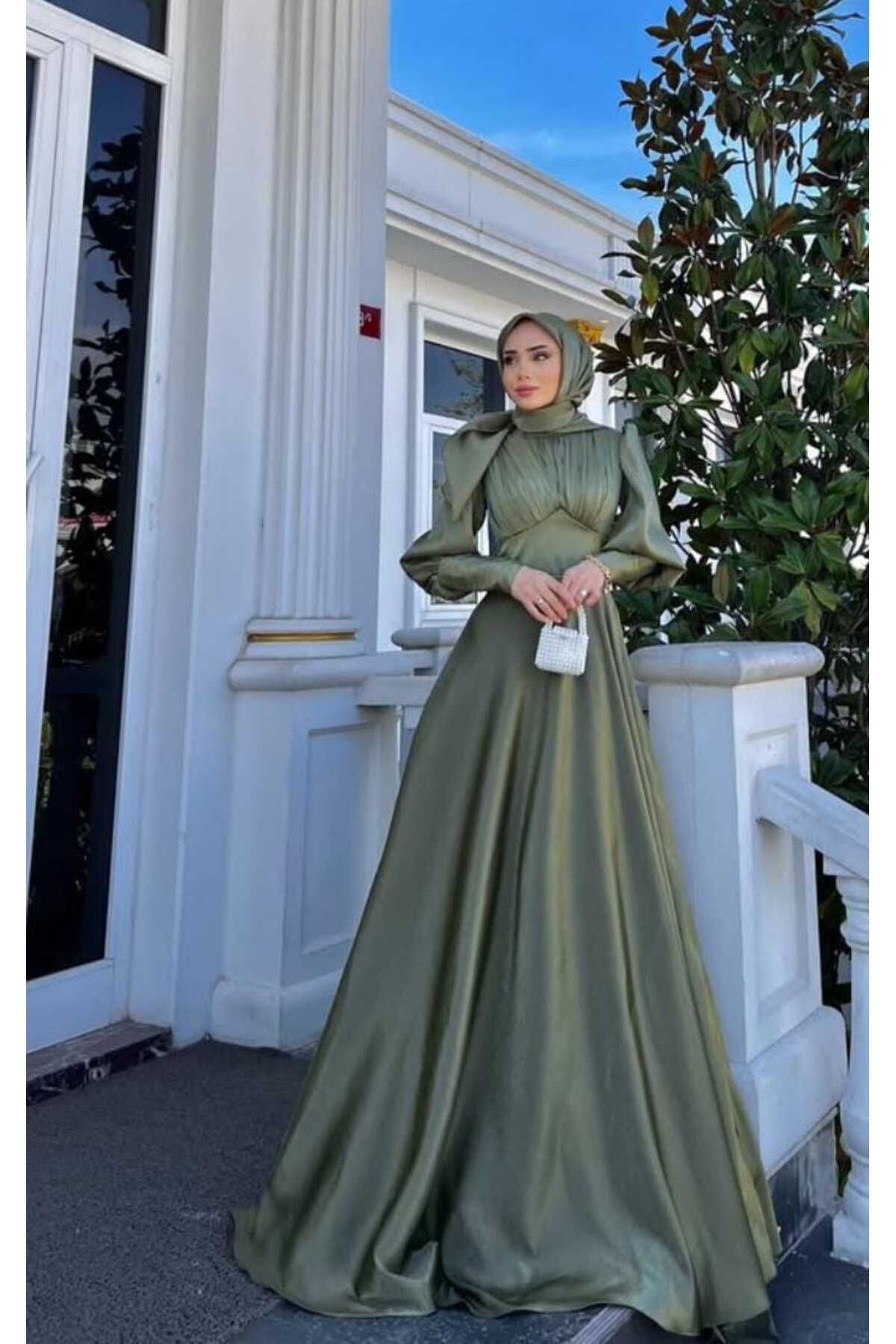 EMİLİA Saten Tesettür Abiye