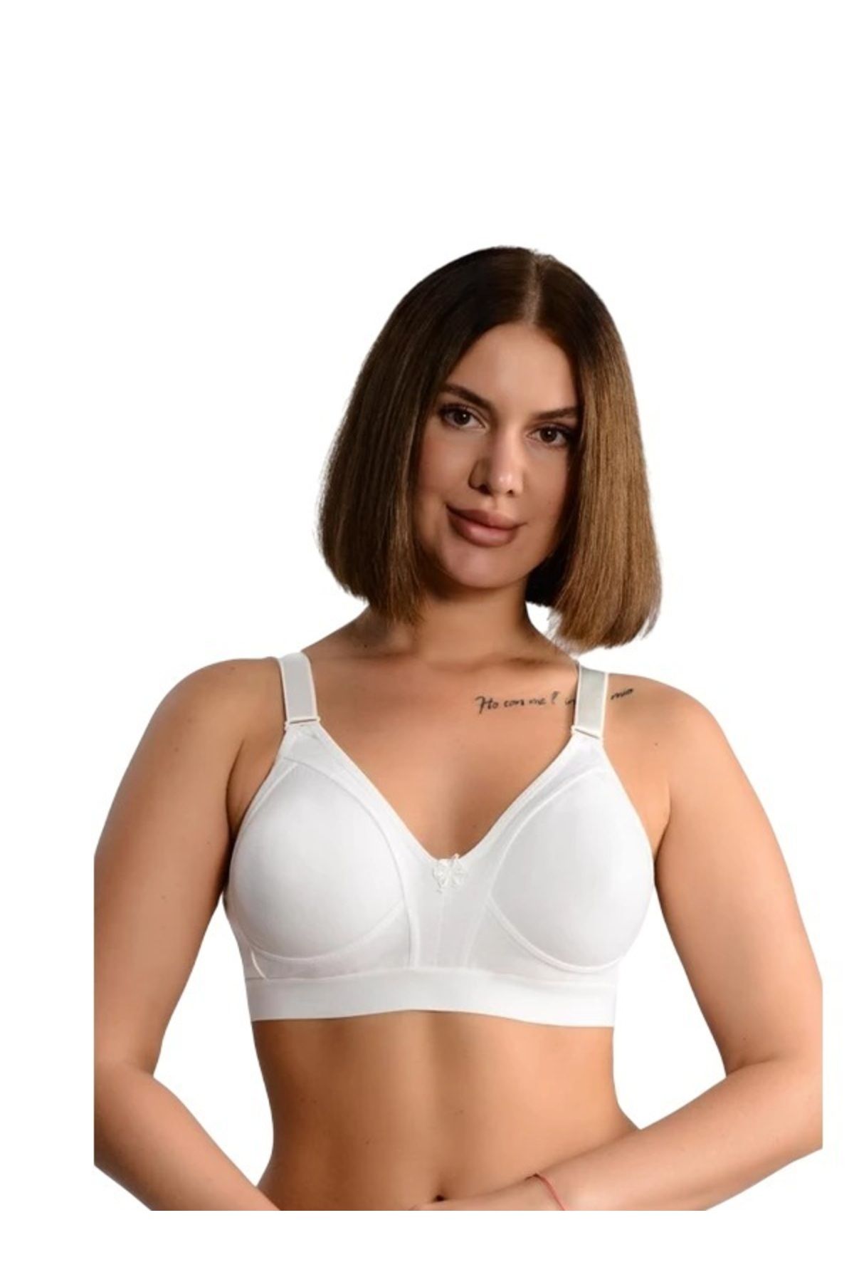 Ebru Pamuklu Penye Toparlayıcı Geniş Lastikli Kadın Minimizer Sütyen EBR1010